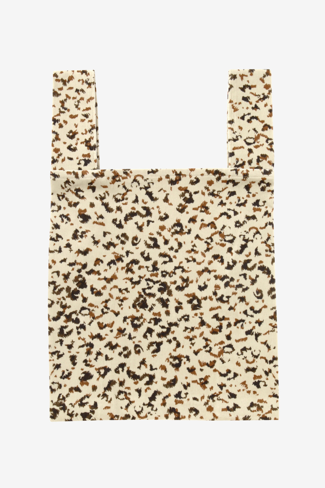 COTTON VELVET SHOPPING BAG -LEOPARD PATTERN PRINT-