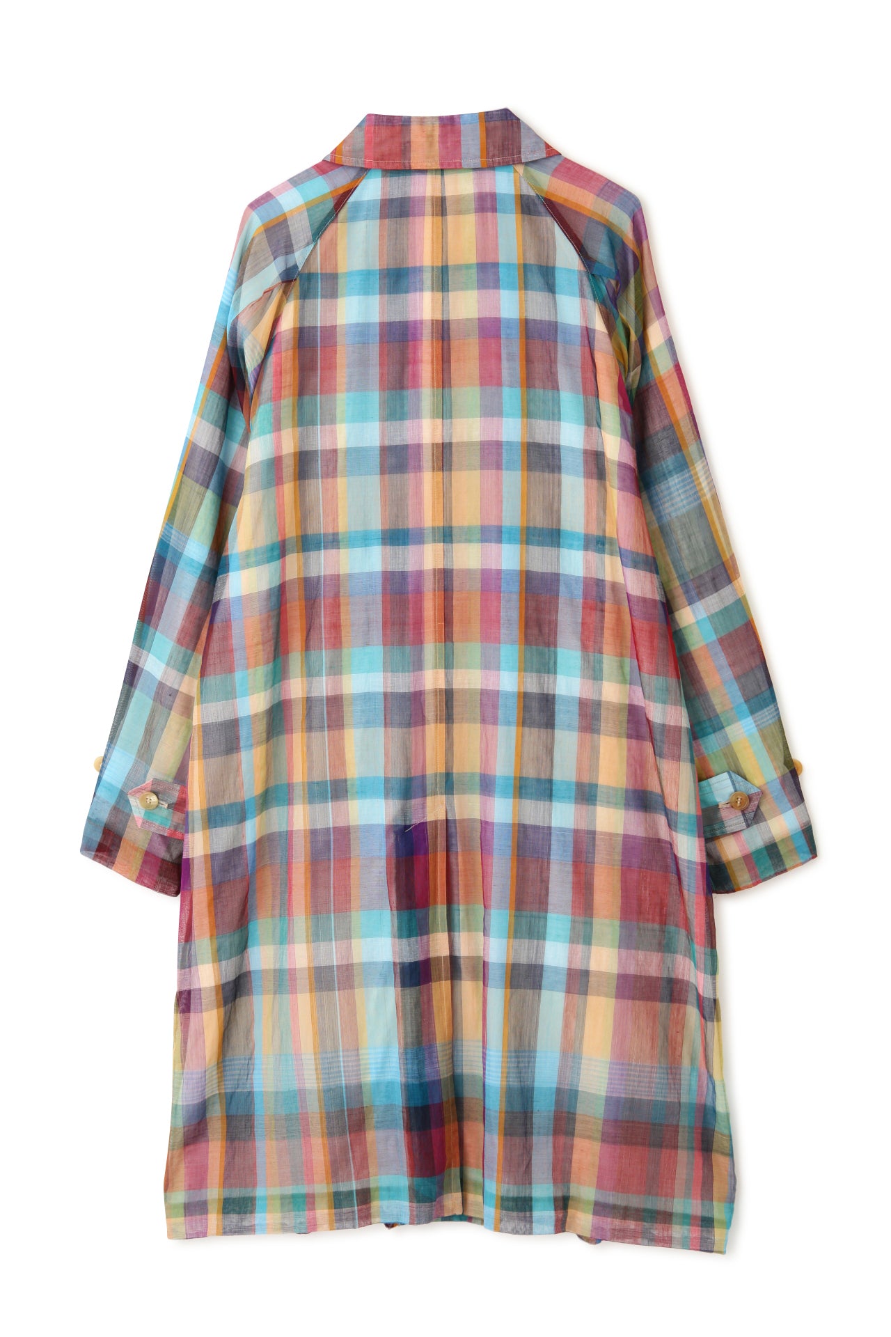 BALCOLLAR SHEER COAT - Handwoven Madras check -