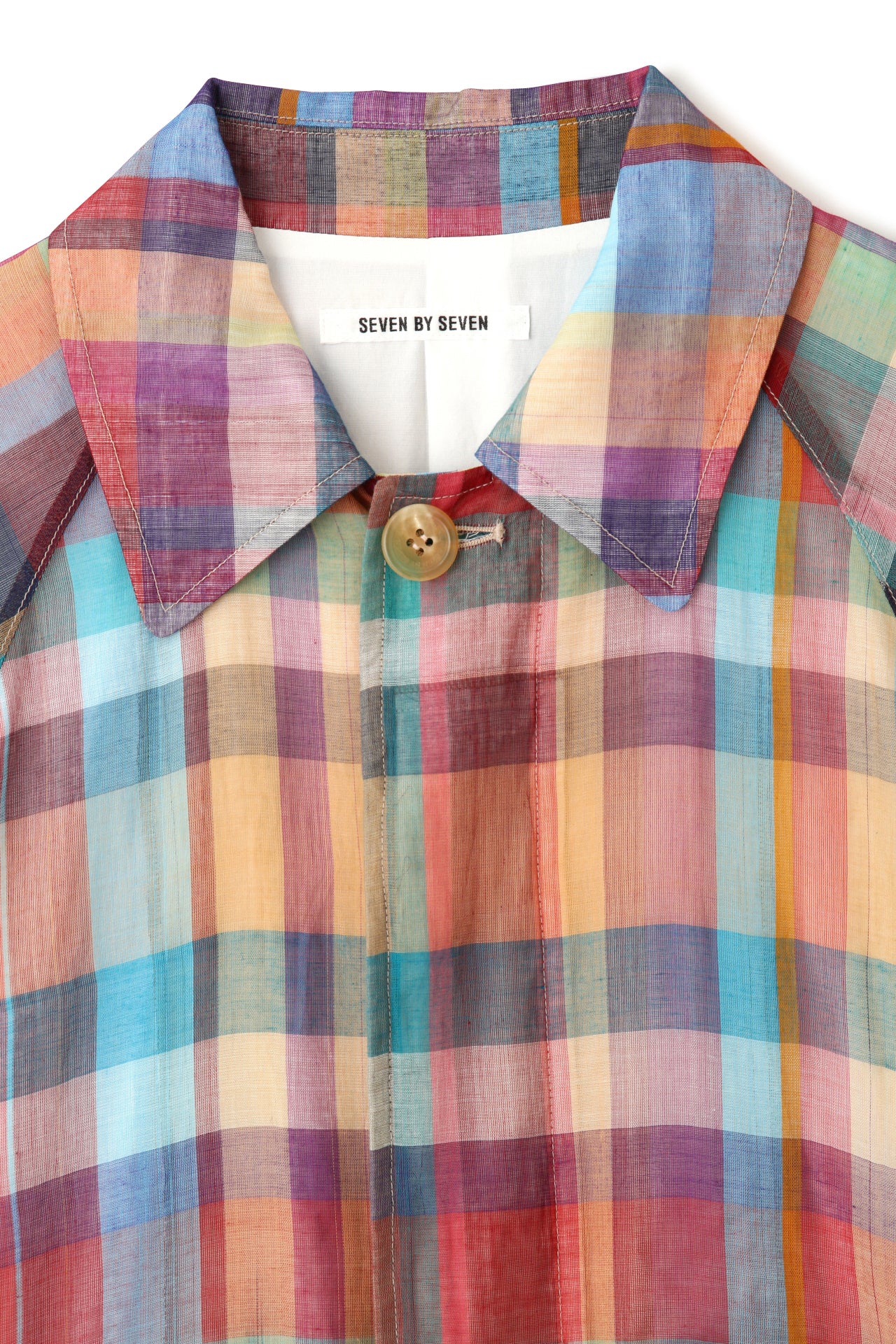 BALCOLLAR SHEER COAT - Handwoven Madras check -