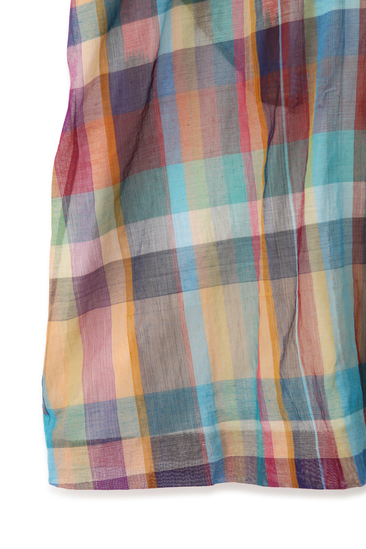 BALCOLLAR SHEER COAT - Handwoven Madras check -