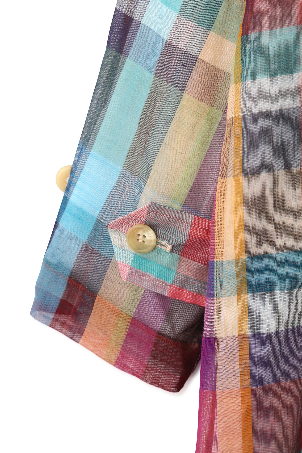 BALCOLLAR SHEER COAT - Handwoven Madras check -