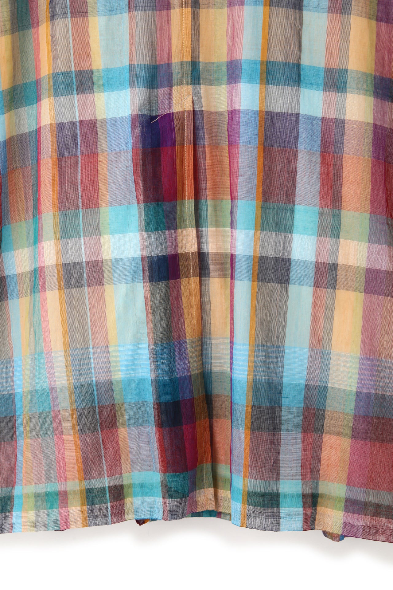BALCOLLAR SHEER COAT - Handwoven Madras check -