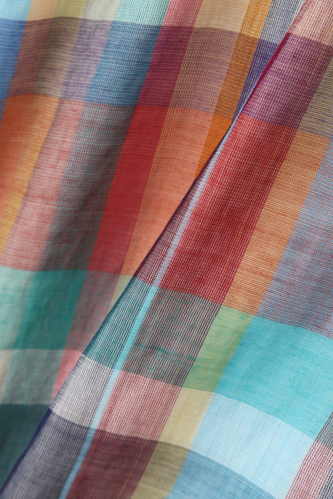 BALCOLLAR SHEER COAT - Handwoven Madras check -
