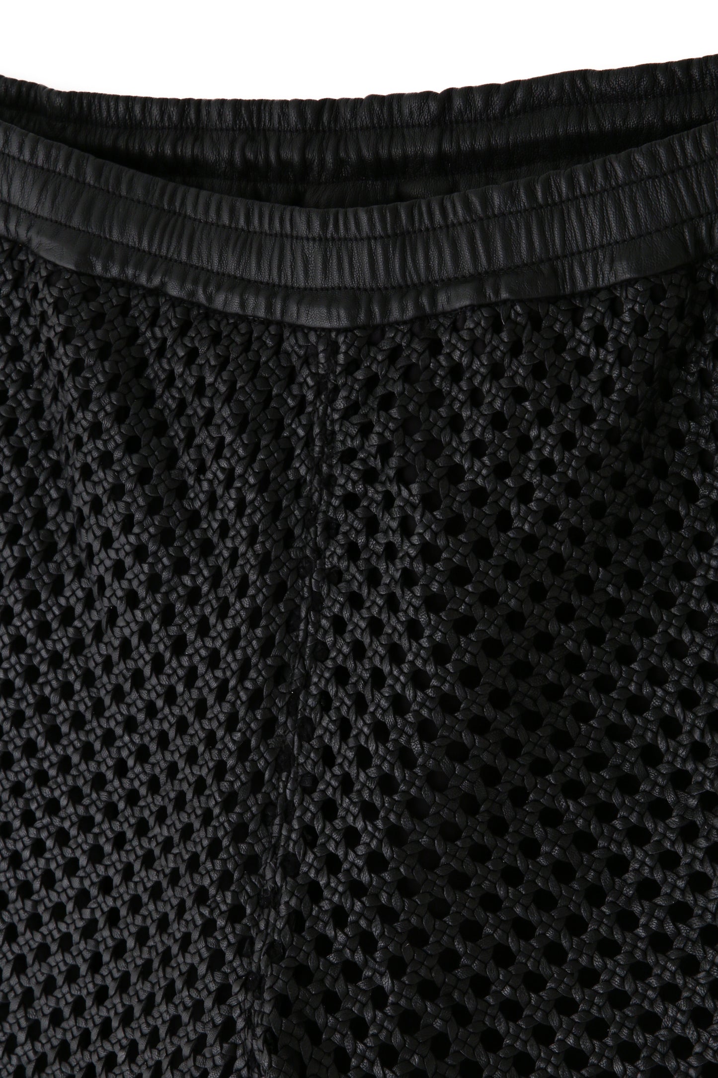 MACRAME LEATHER SHORT PANTS - Goat leather -