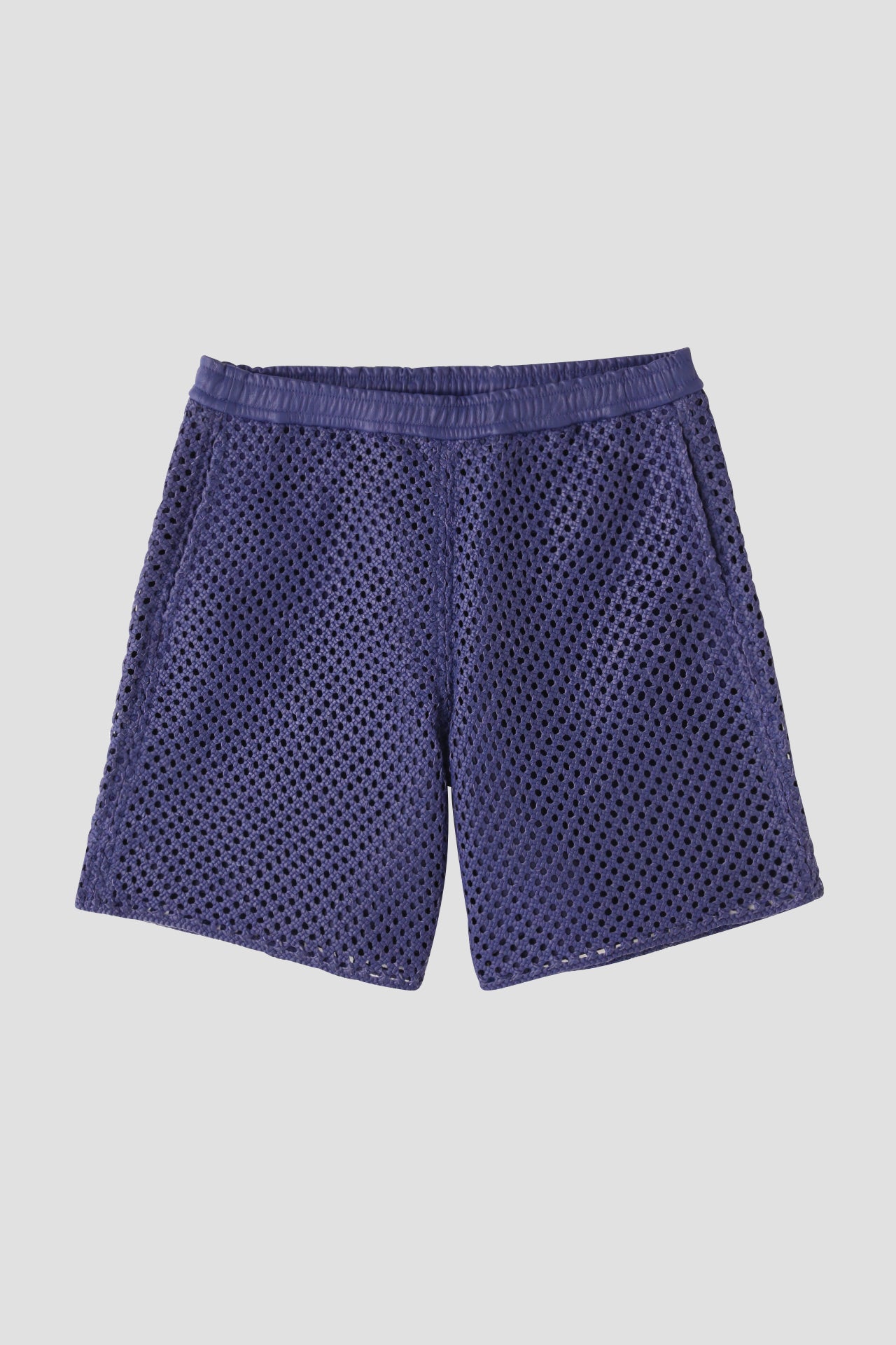 MACRAME LEATHER SHORT PANTS - Goat leather -