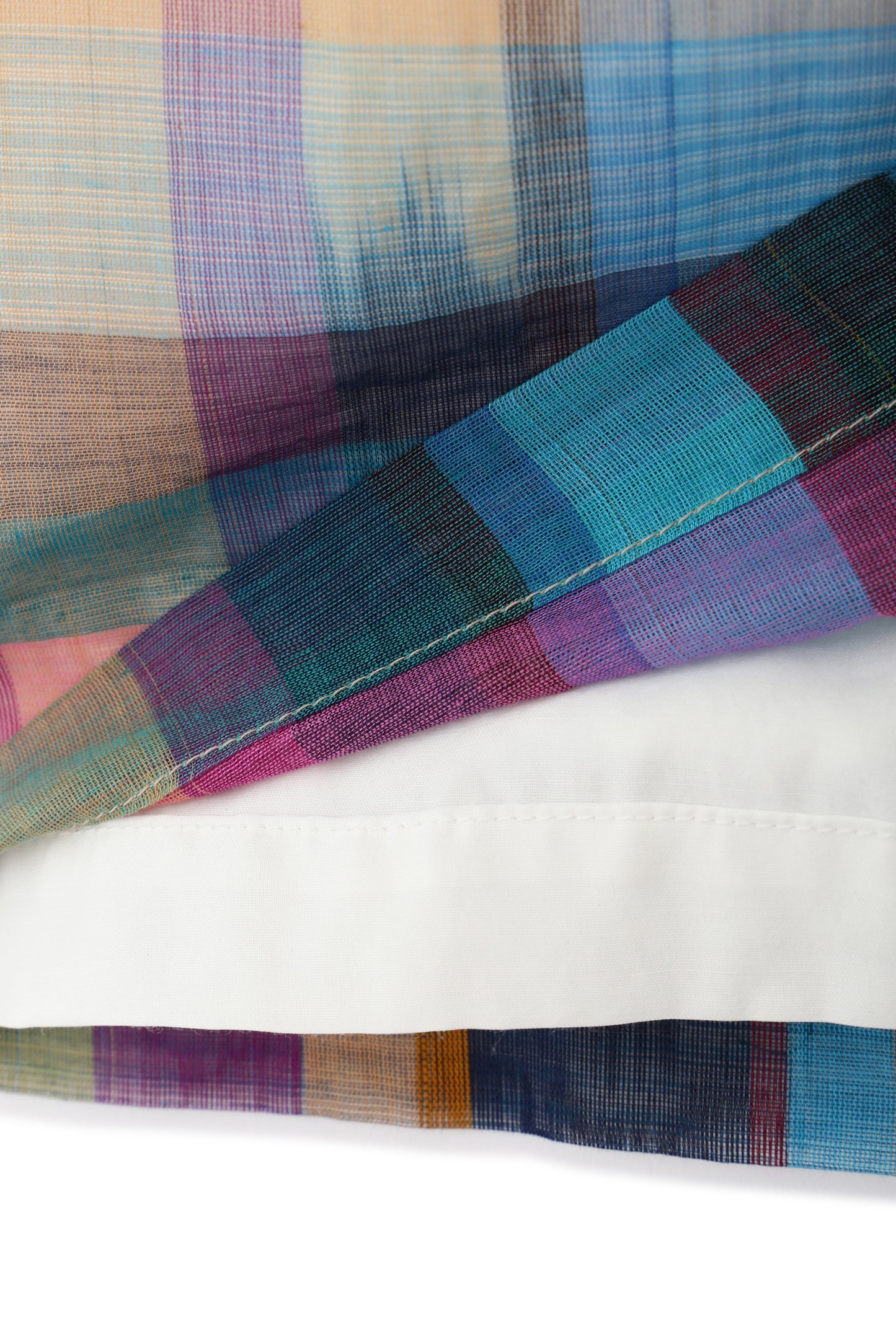 EASY TYPE SHEER TROUSERS - Handwoven Madras check -