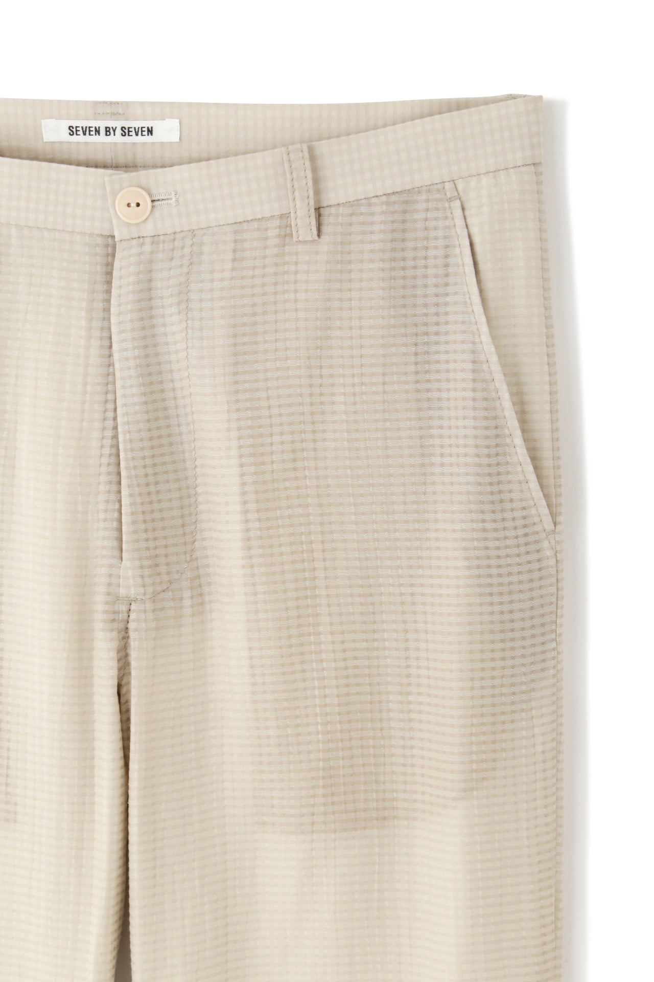 FLARE SHEER TROUSERS - Gingham check indian khadi -