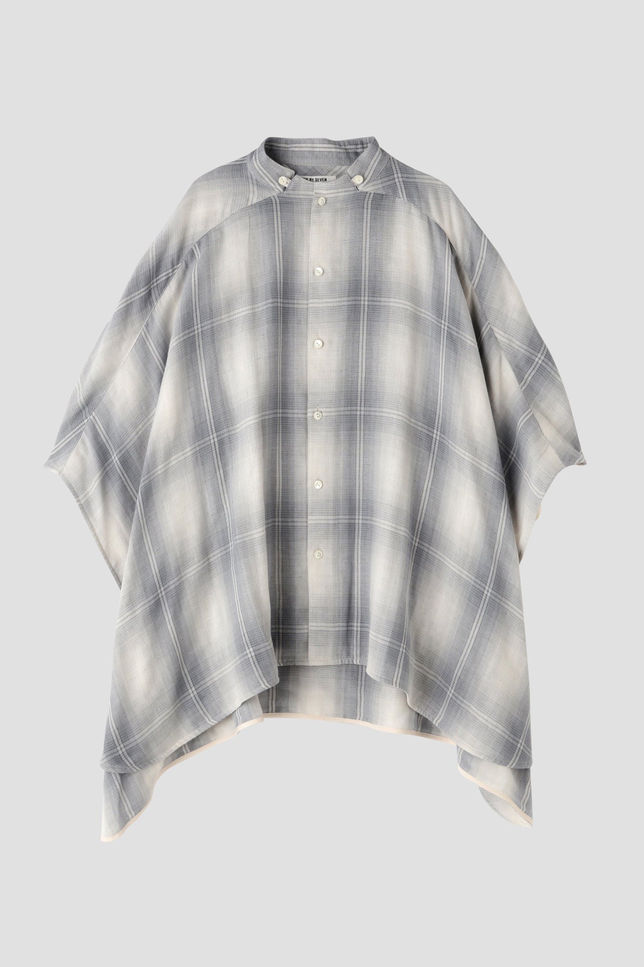 STAND COLLAR PONCHO SHIRTS - Triple gauze glittery check -