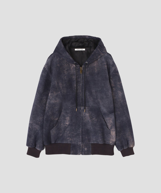 LEATHER ACTIVE JACKET - Goat suede Antique finish -