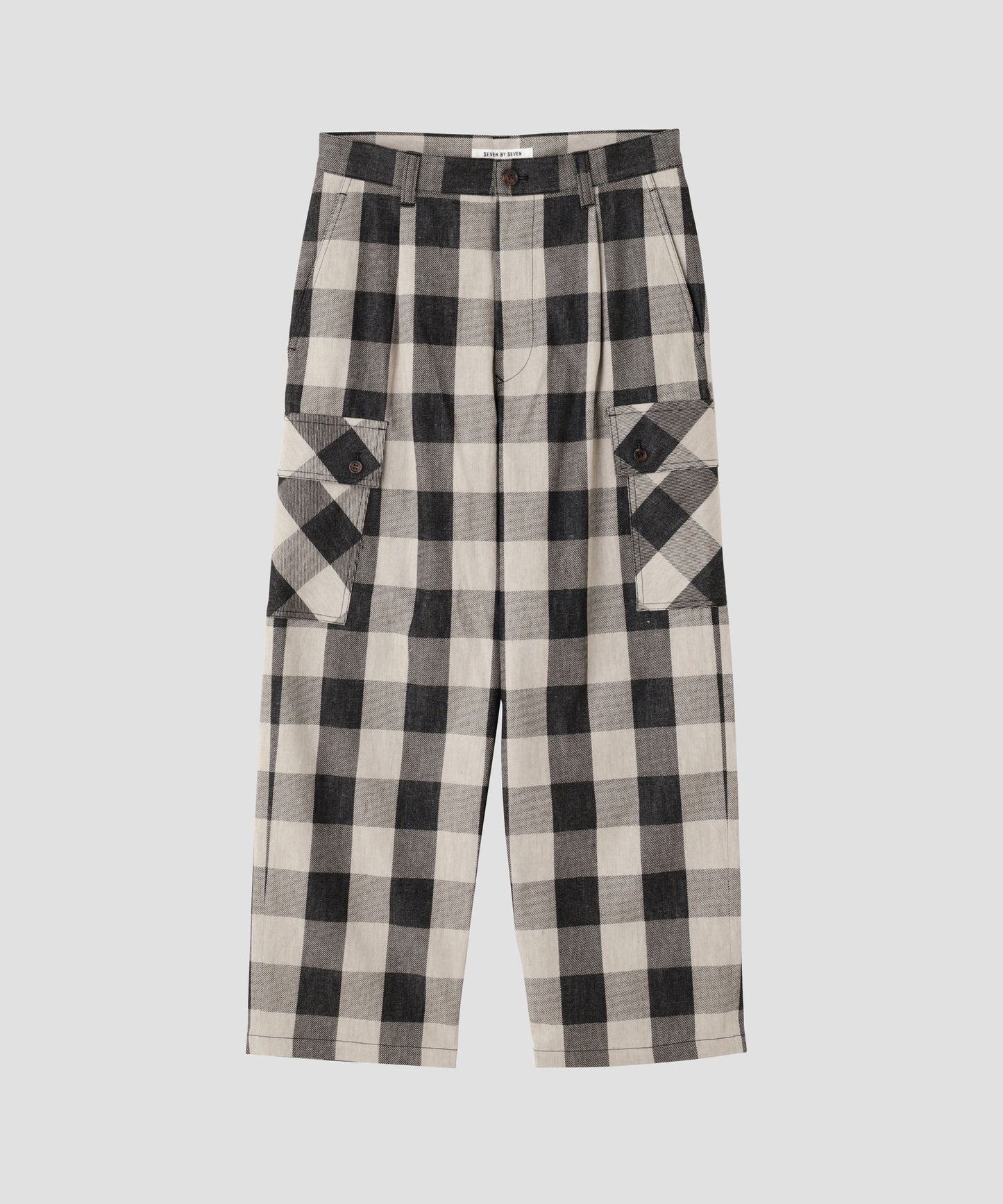 BUFFALO CHECK CARGO PANTS - Discharge printing -