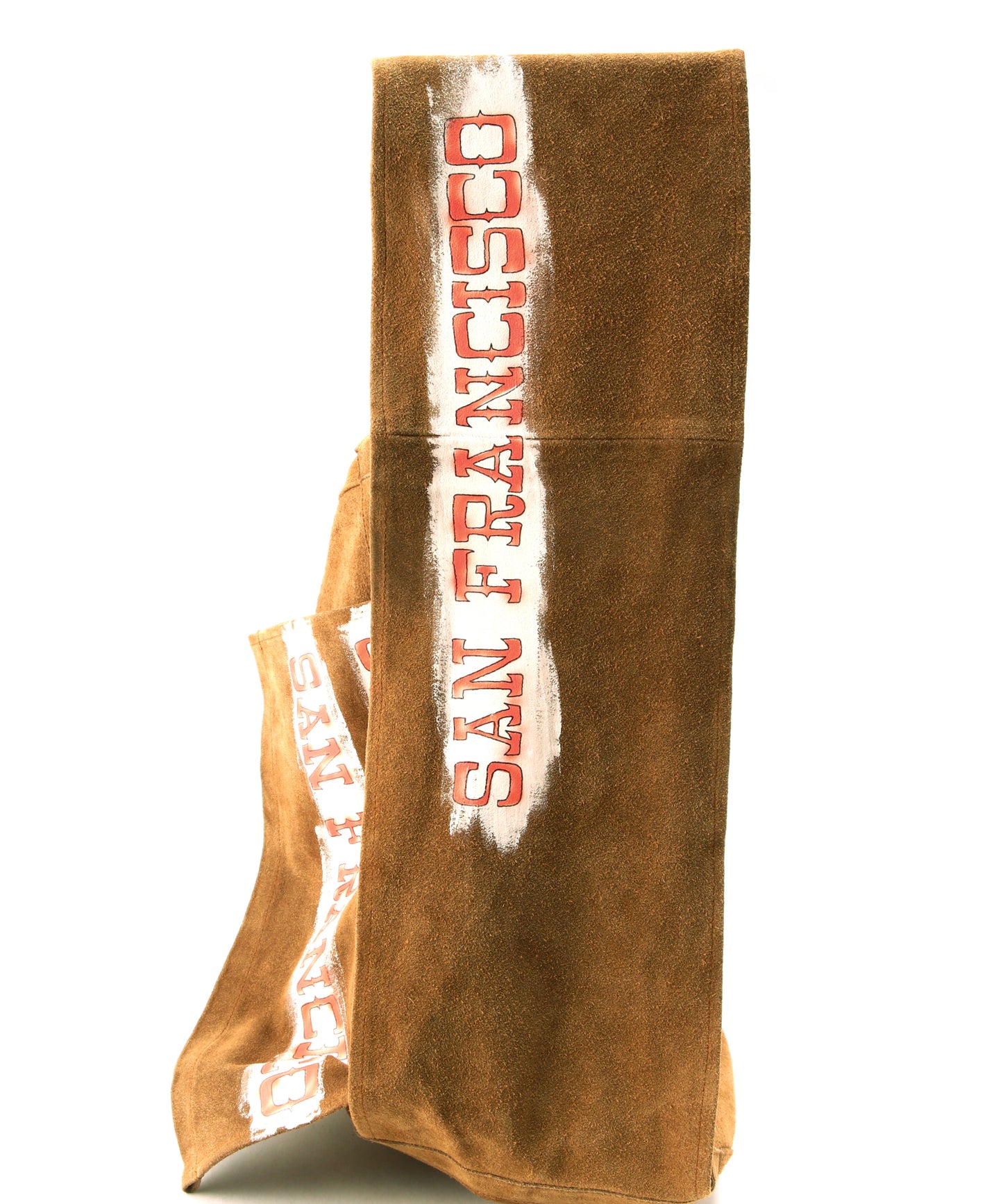 HAND PAINTED LEATHER SHOULDER BAG - Cow split leather -