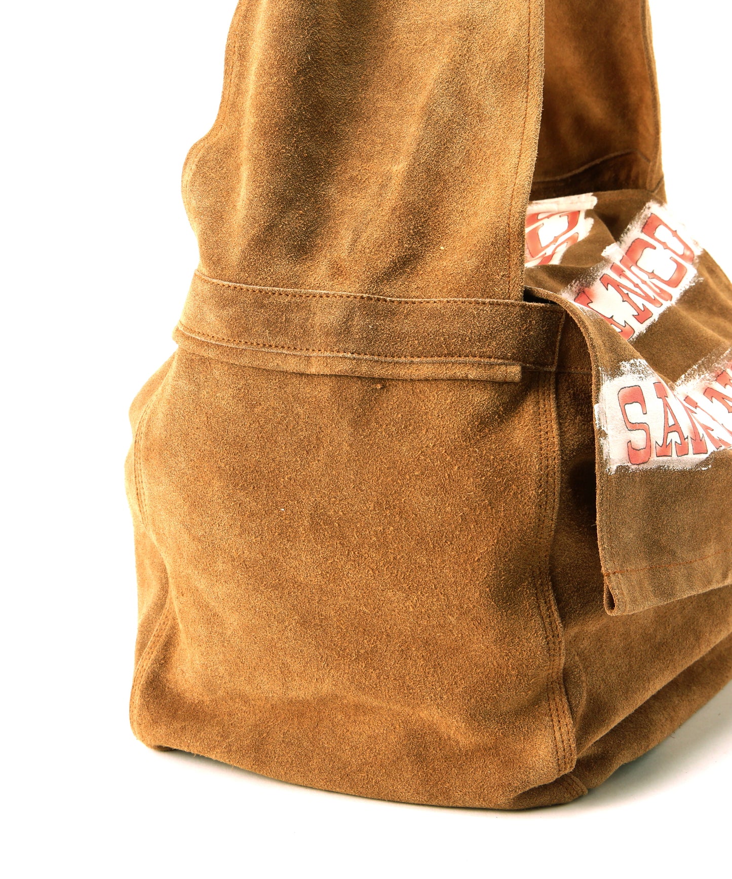 HAND PAINTED LEATHER SHOULDER BAG - Cow split leather -