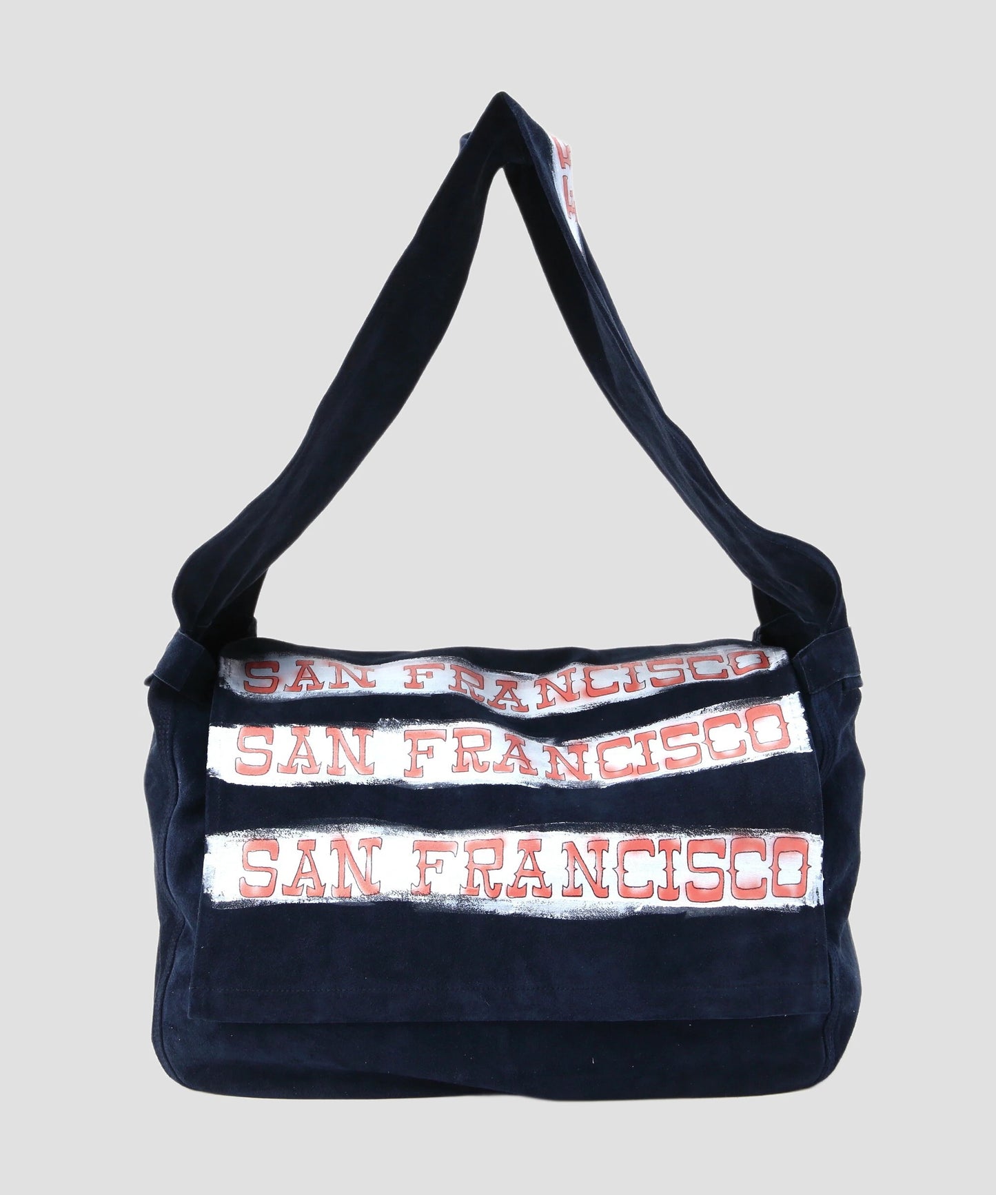 HAND PAINTED LEATHER SHOULDER BAG - Cow split leather -