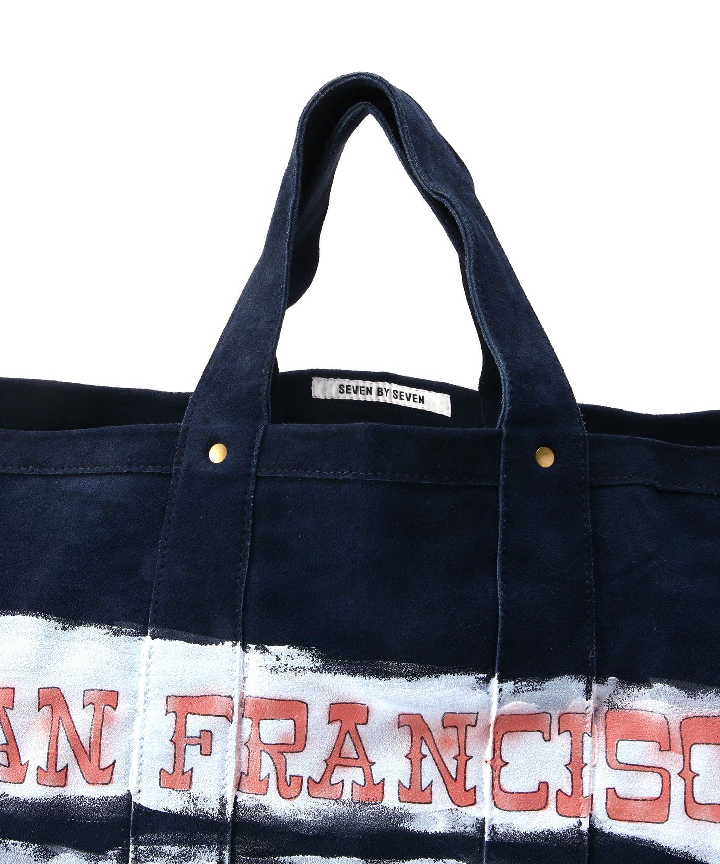 HAND PAINTED LEATHER TOTE BAG - Cow split leather -