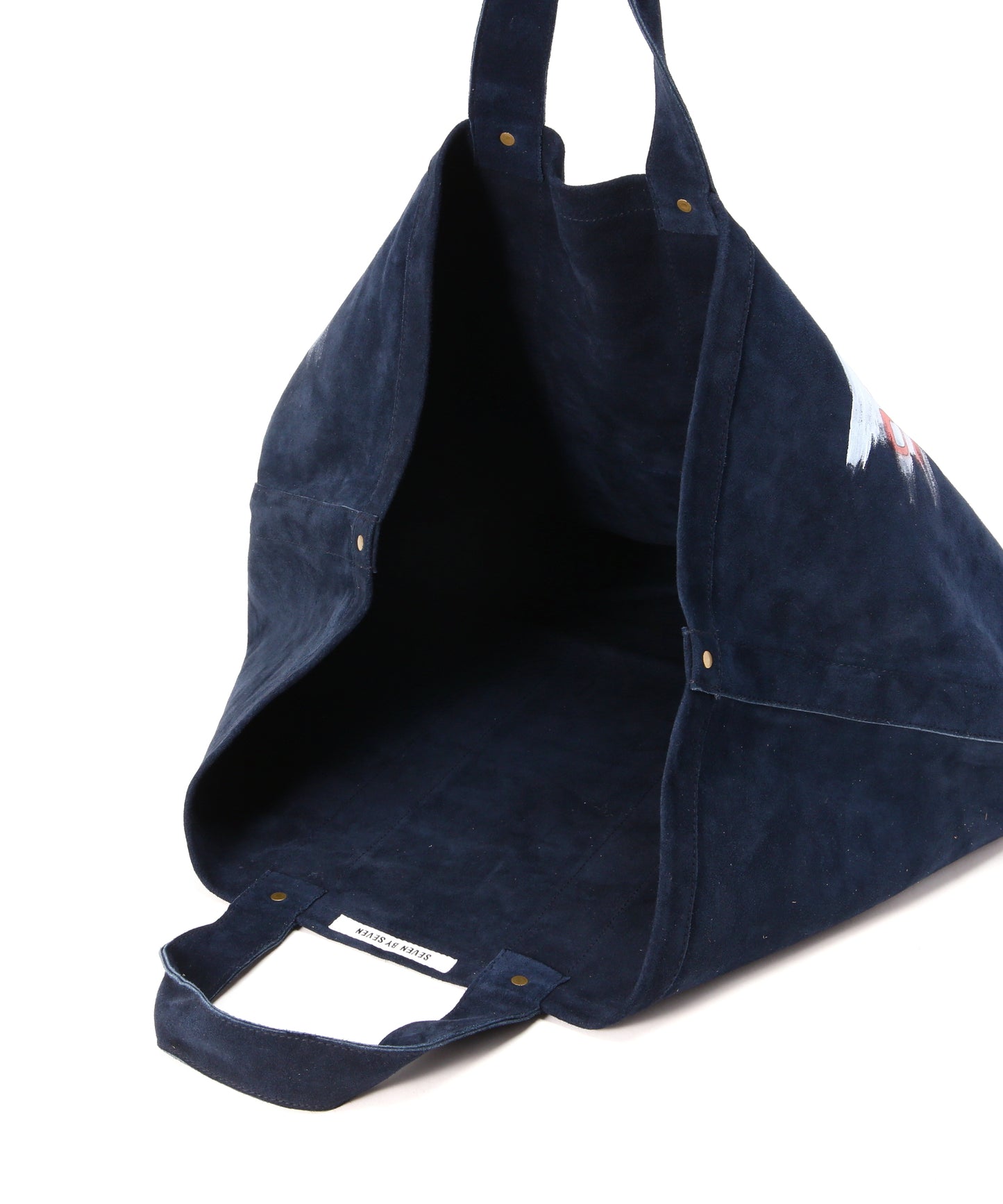 HAND PAINTED LEATHER TOTE BAG - Cow split leather -