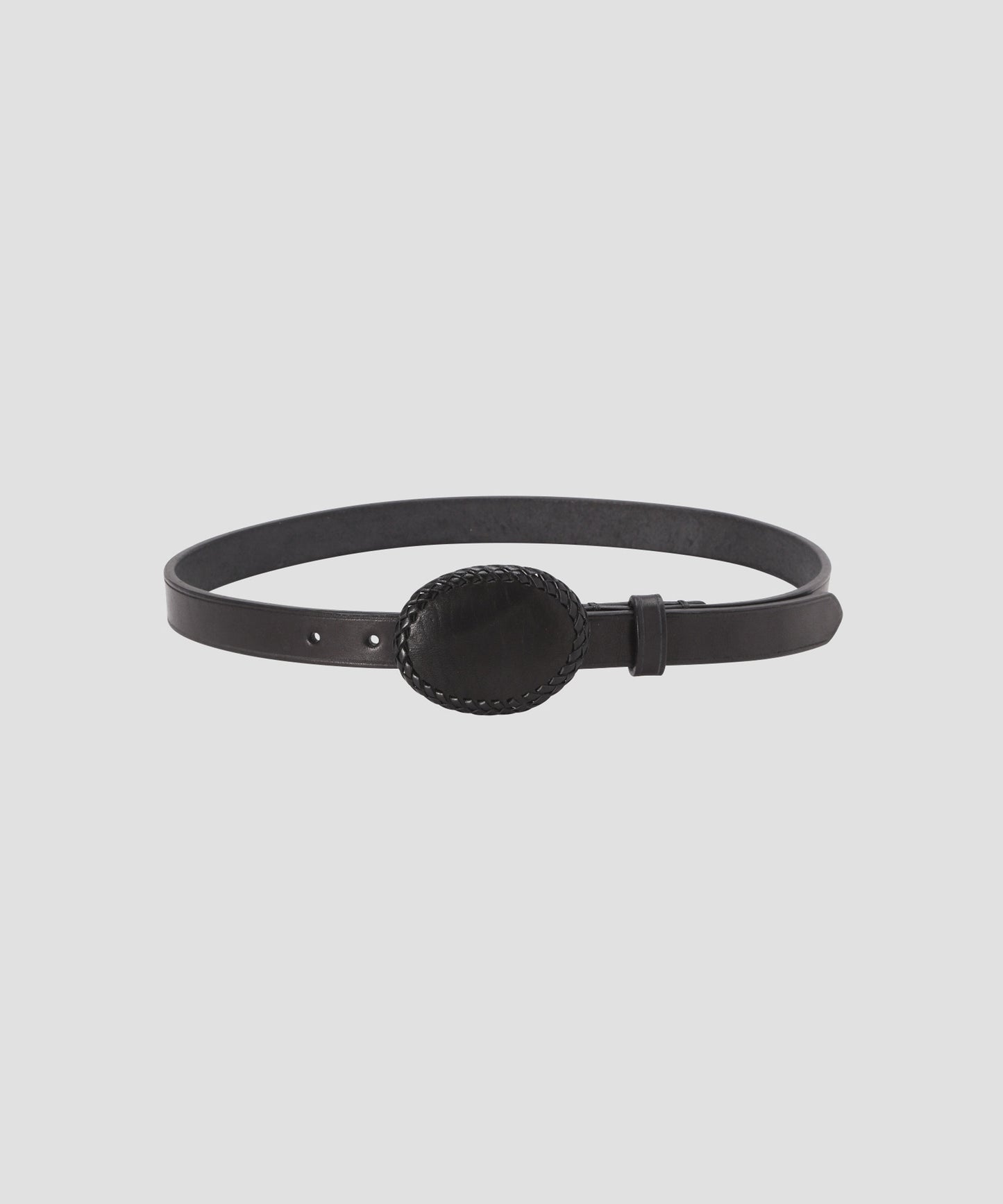 【SEVEN BY SEVEN / Rooster King & Co.,】 LEATHER BRAIDED OBAL BUCKLE BELT