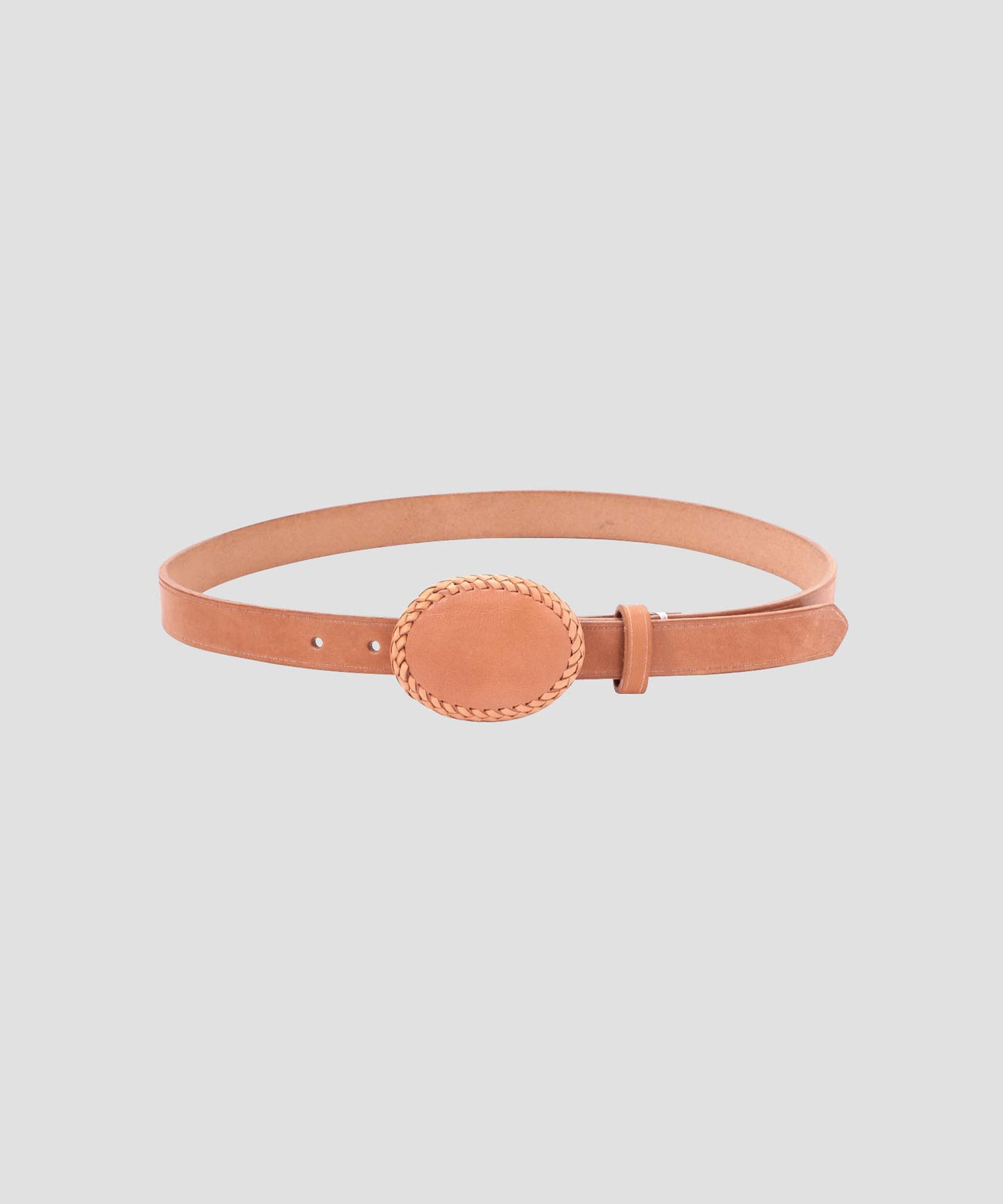 【SEVEN BY SEVEN / Rooster King & Co.,】 LEATHER BRAIDED OBAL BUCKLE BELT
