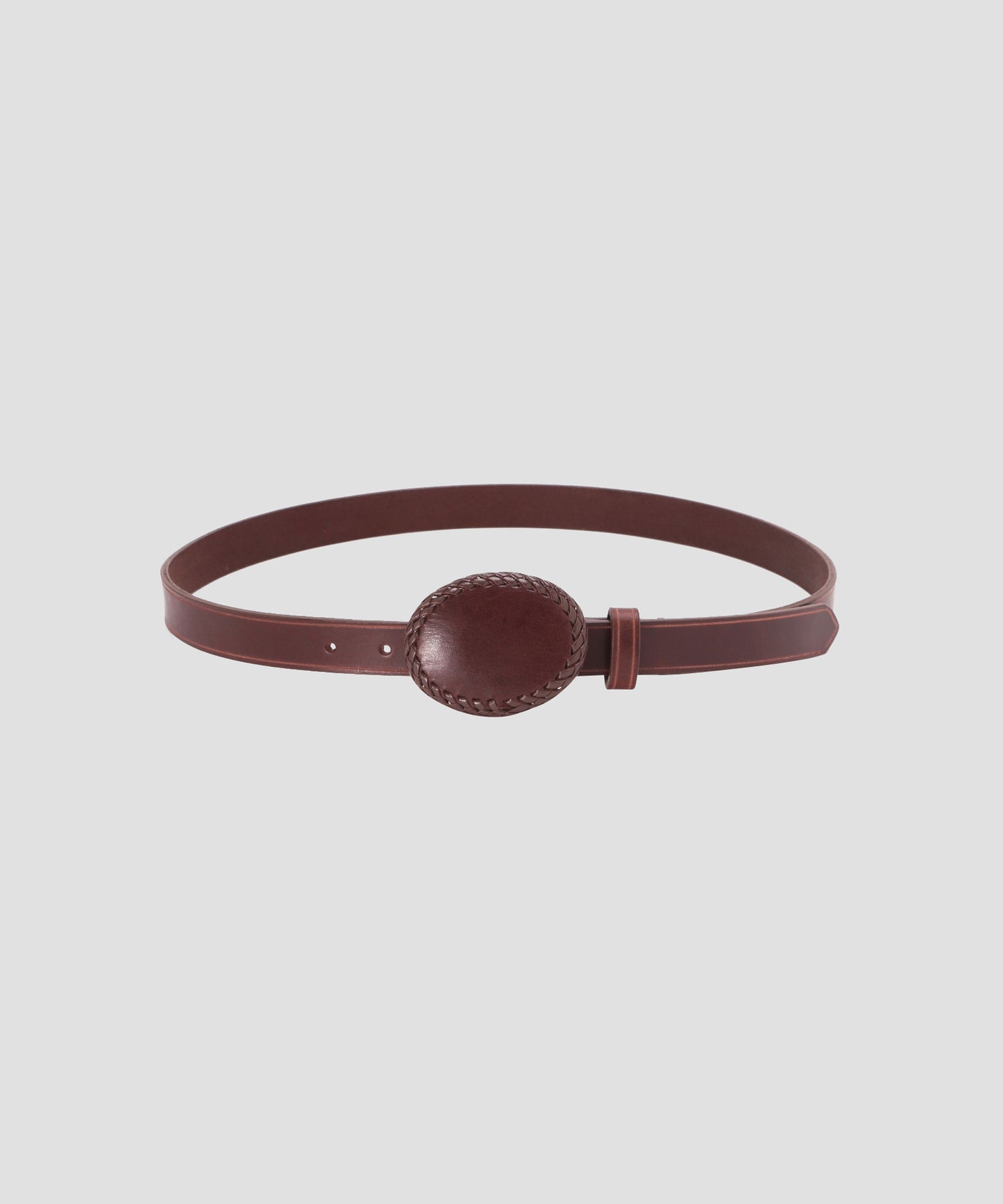 【SEVEN BY SEVEN / Rooster King & Co.,】 LEATHER BRAIDED OBAL BUCKLE BELT