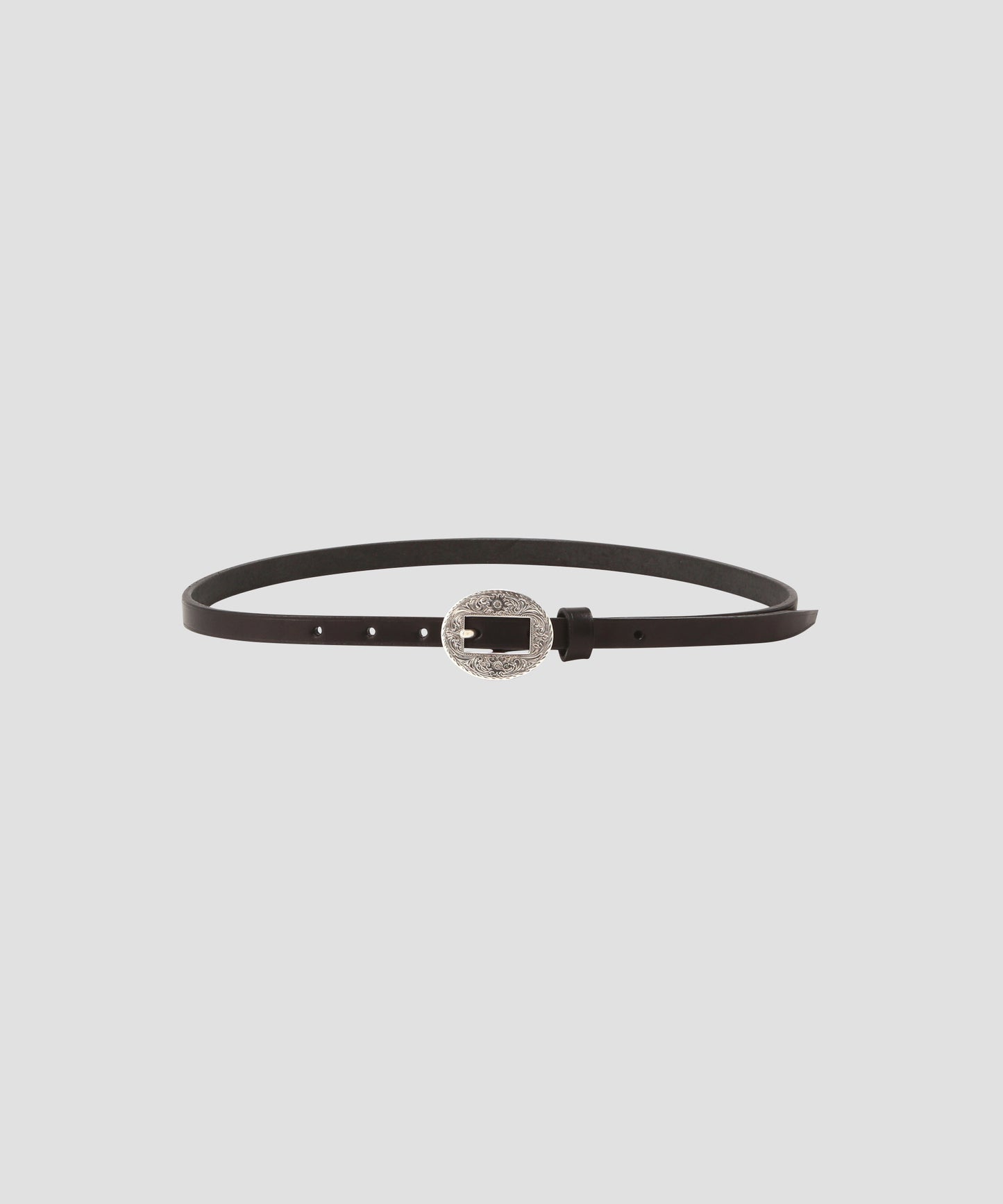 【SEVEN BY SEVEN / Rooster King & Co.,】 ENGRAVED BUCKLE NARROW LEATHER BELT