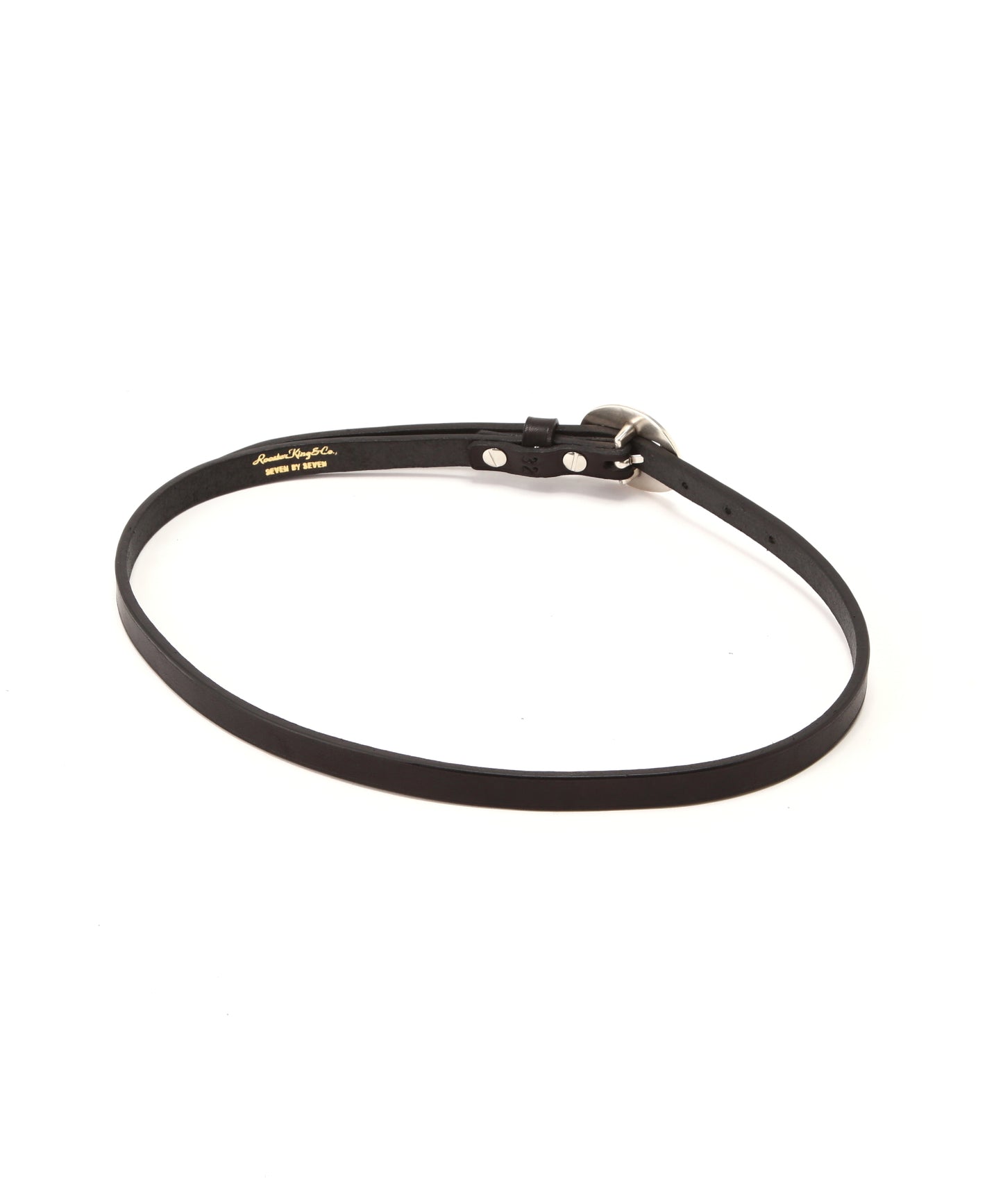 【SEVEN BY SEVEN / Rooster King & Co.,】 ENGRAVED BUCKLE NARROW LEATHER BELT