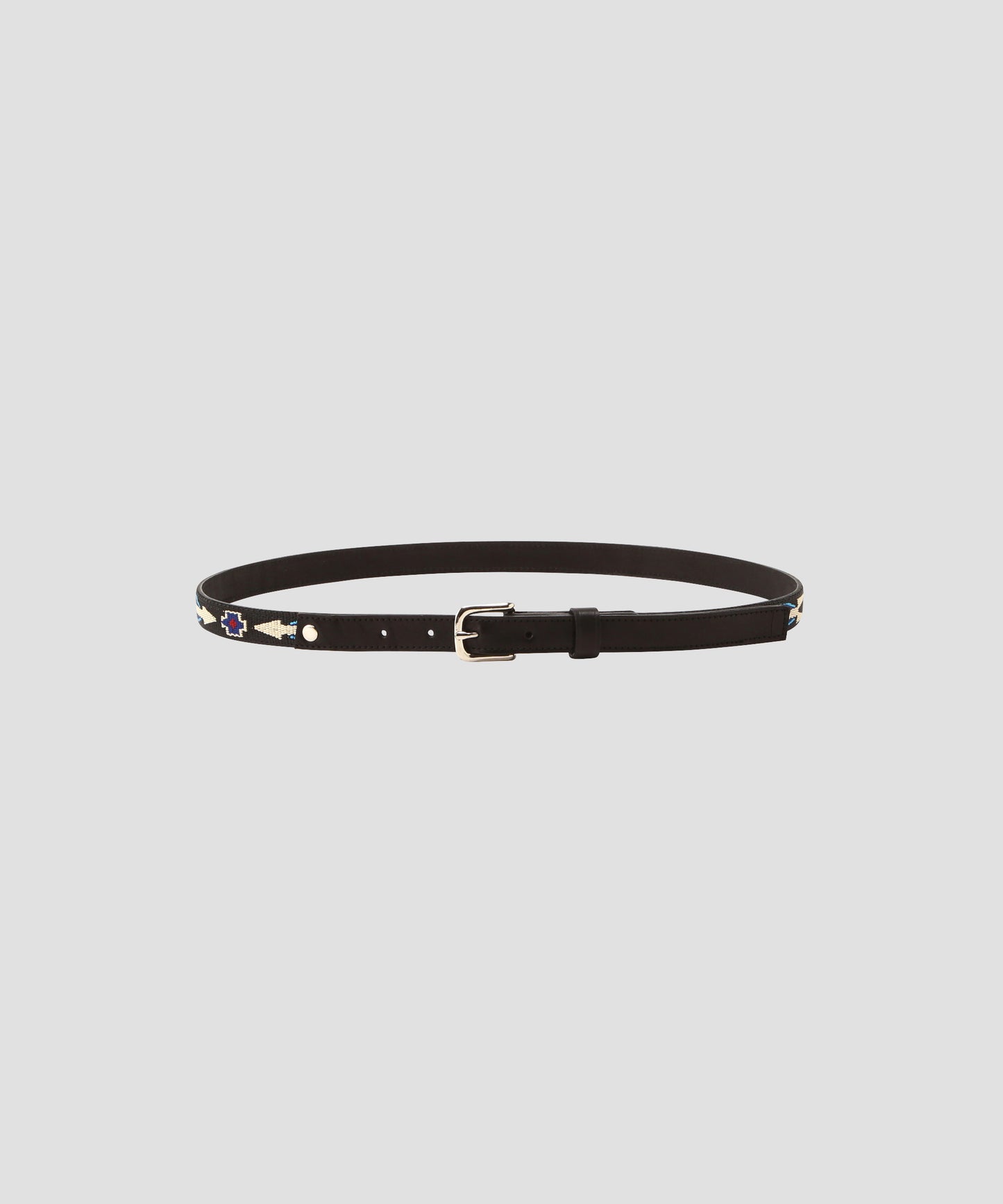【SEVEN BY SEVEN / Rooster King & Co.,】 COMBINATION NARROW BELT - Natives webbing / Cow leather -
