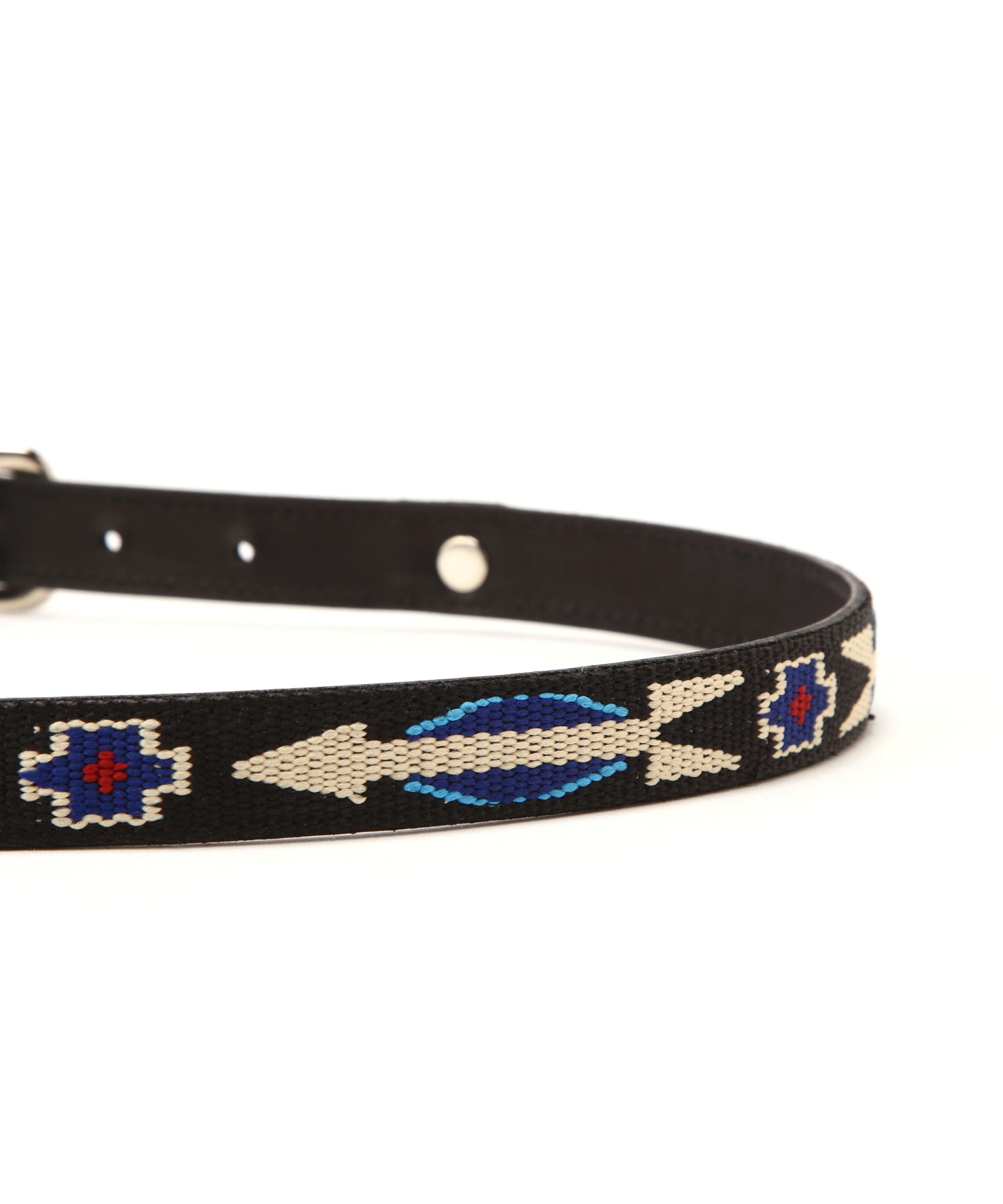 【SEVEN BY SEVEN / Rooster King & Co.,】 COMBINATION NARROW BELT - Natives webbing / Cow leather -