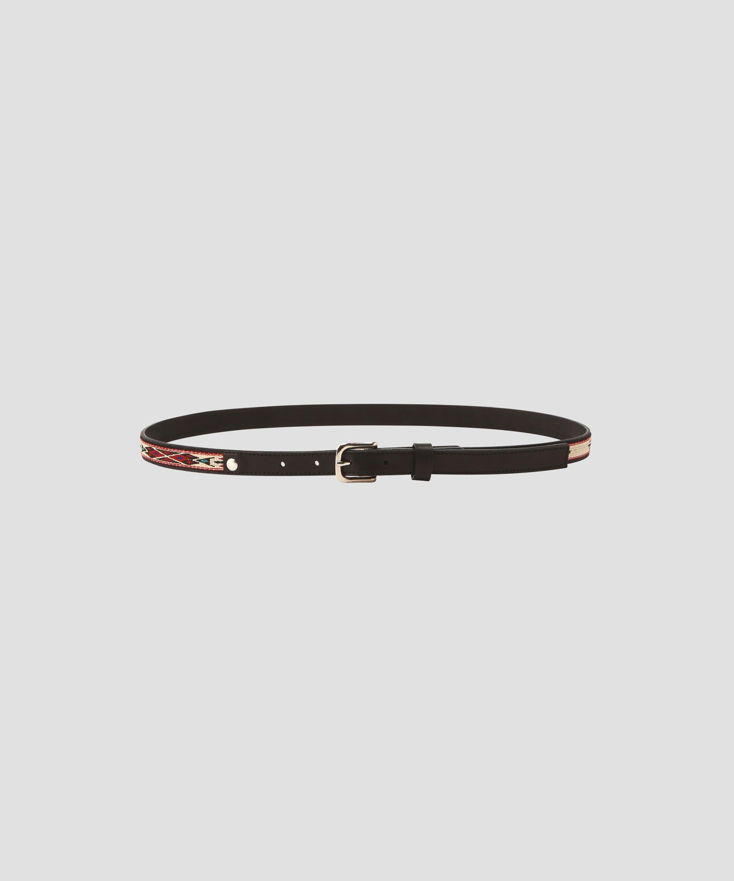 【SEVEN BY SEVEN / Rooster King & Co.,】 COMBINATION NARROW BELT - Natives webbing / Cow leather -