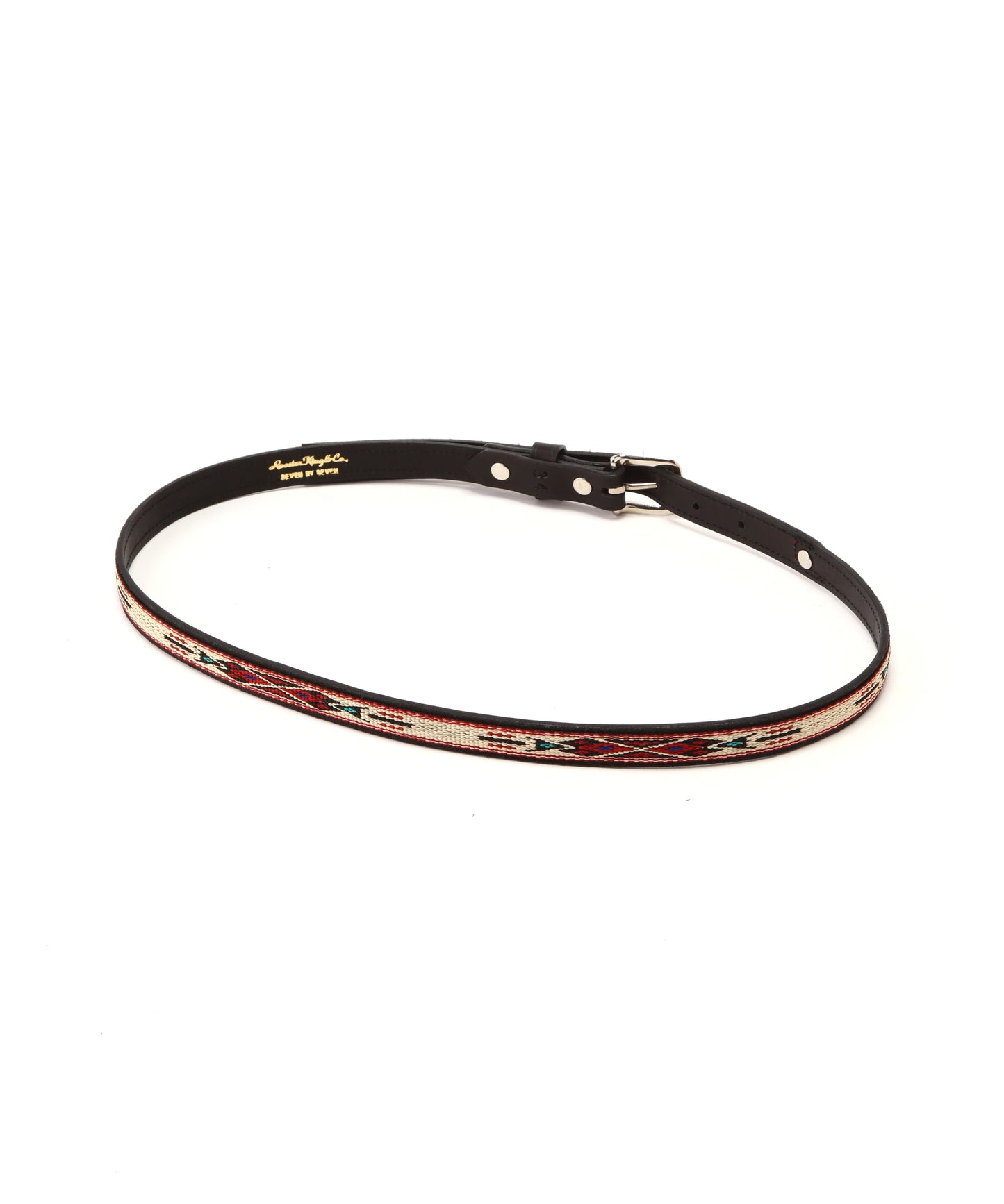 【SEVEN BY SEVEN / Rooster King & Co.,】 COMBINATION NARROW BELT - Natives webbing / Cow leather -