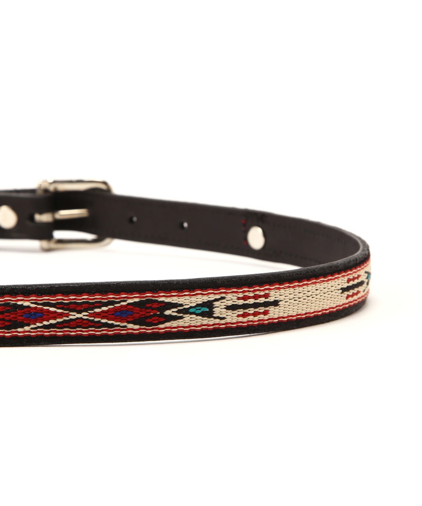 【SEVEN BY SEVEN / Rooster King & Co.,】 COMBINATION NARROW BELT - Natives webbing / Cow leather -