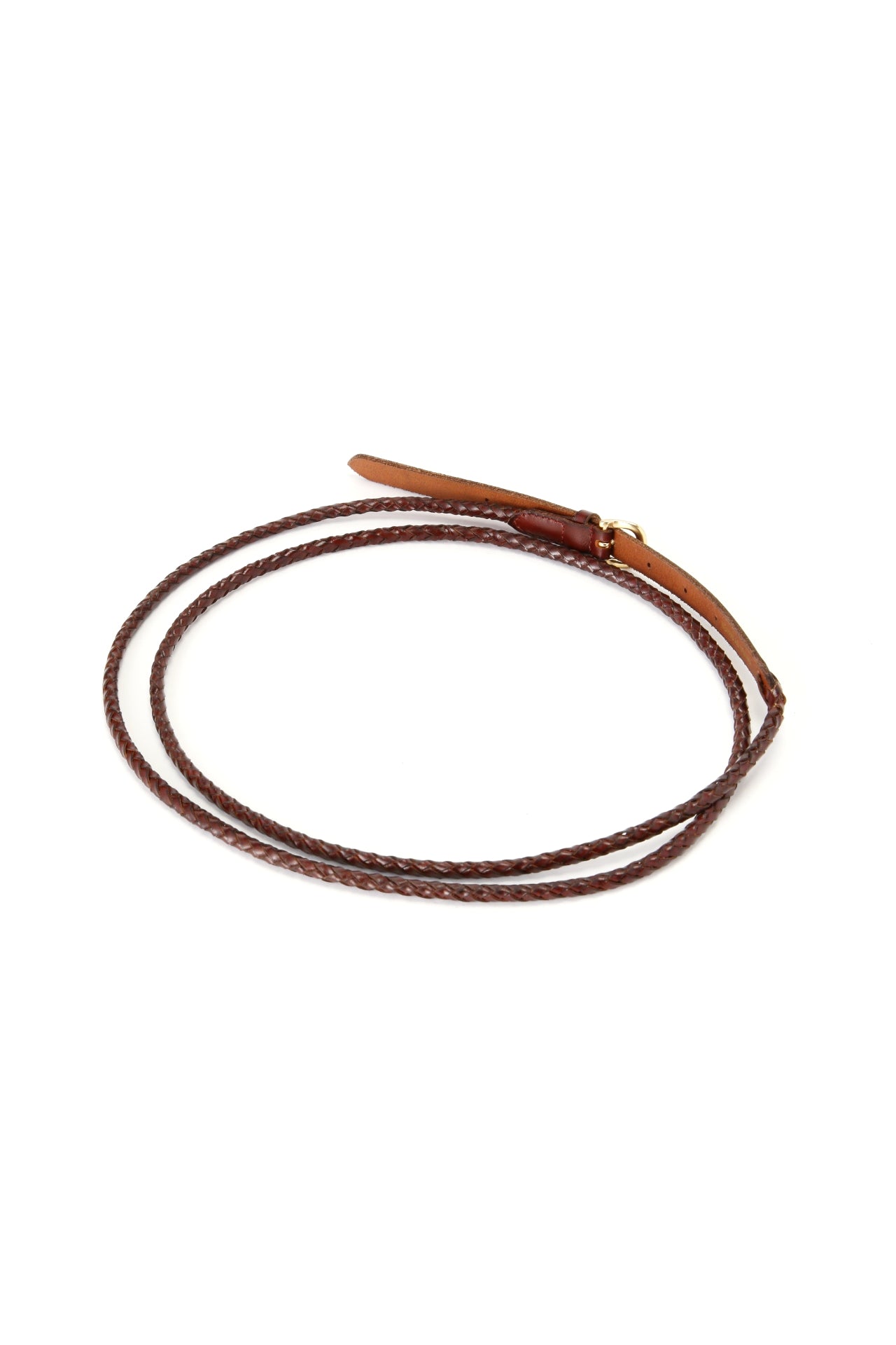 STRING BRAIDED LEATHER LONG BELT