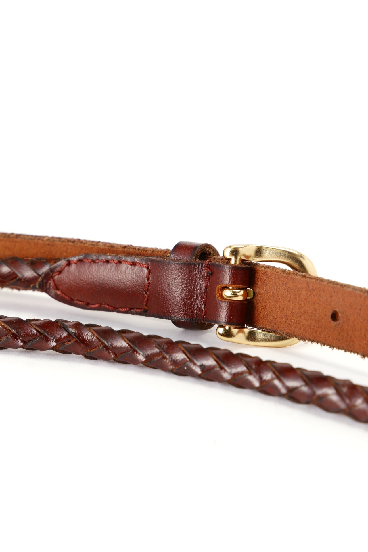 STRING BRAIDED LEATHER LONG BELT