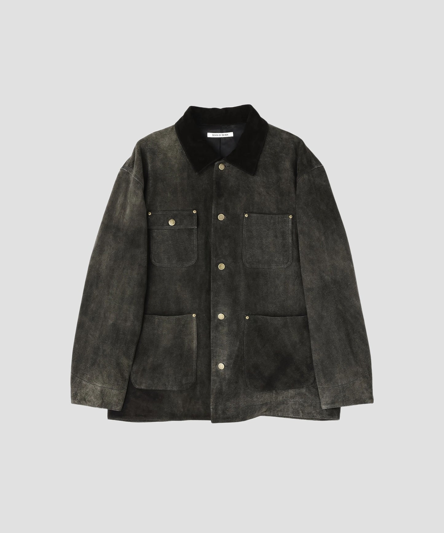 LEATHER MICHIGAN CHORE COAT ‐Goat suede Antique finish‐