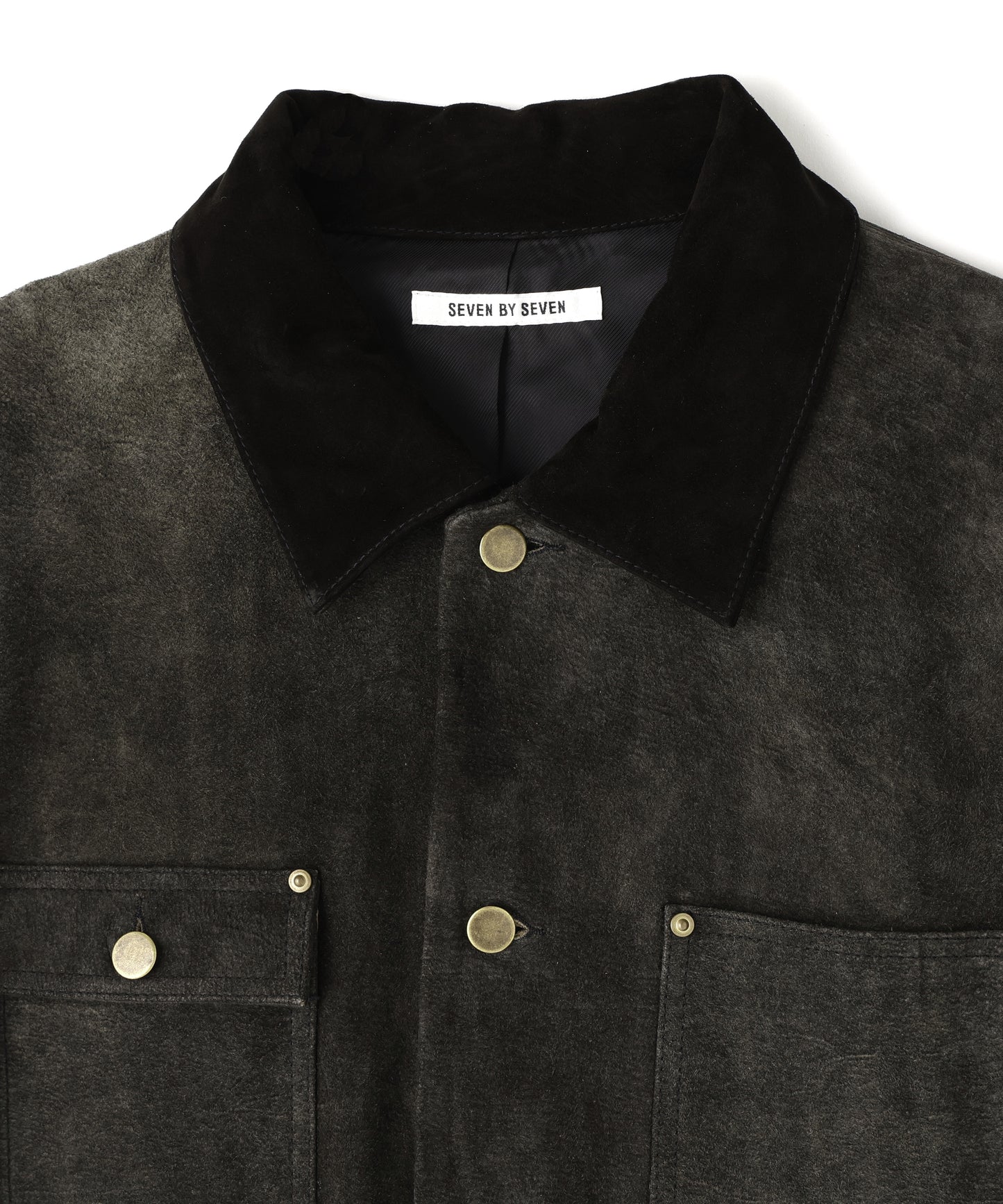 LEATHER MICHIGAN CHORE COAT ‐Goat suede Antique finish‐