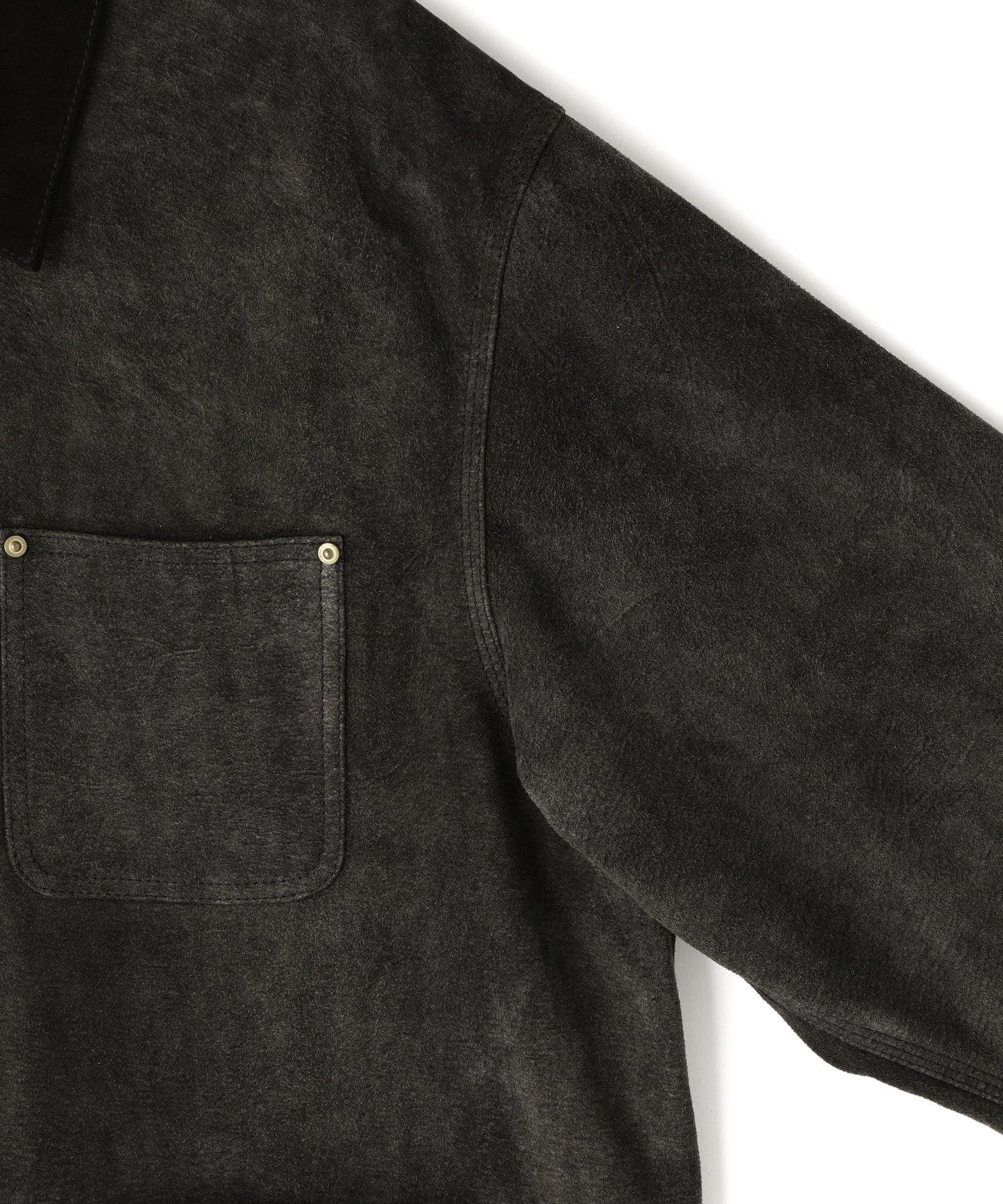 LEATHER MICHIGAN CHORE COAT ‐Goat suede Antique finish‐