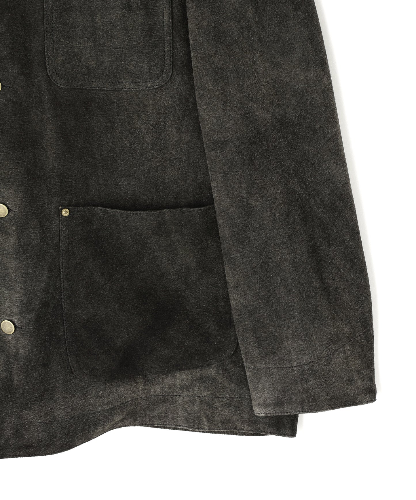 LEATHER MICHIGAN CHORE COAT ‐Goat suede Antique finish‐