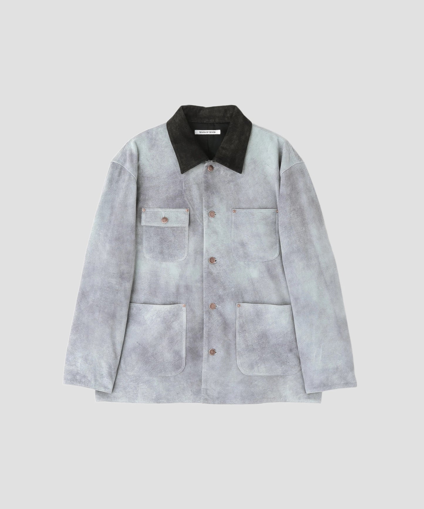 LEATHER MICHIGAN CHORE COAT ‐Goat suede Antique finish‐