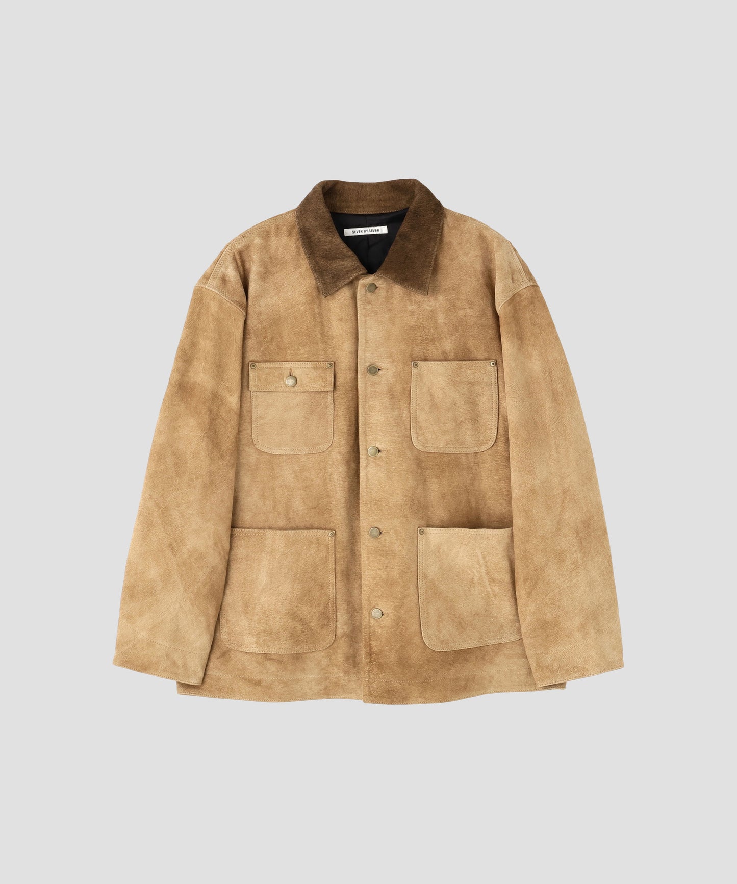 LEATHER MICHIGAN CHORE COAT ‐Goat suede Antique finish‐