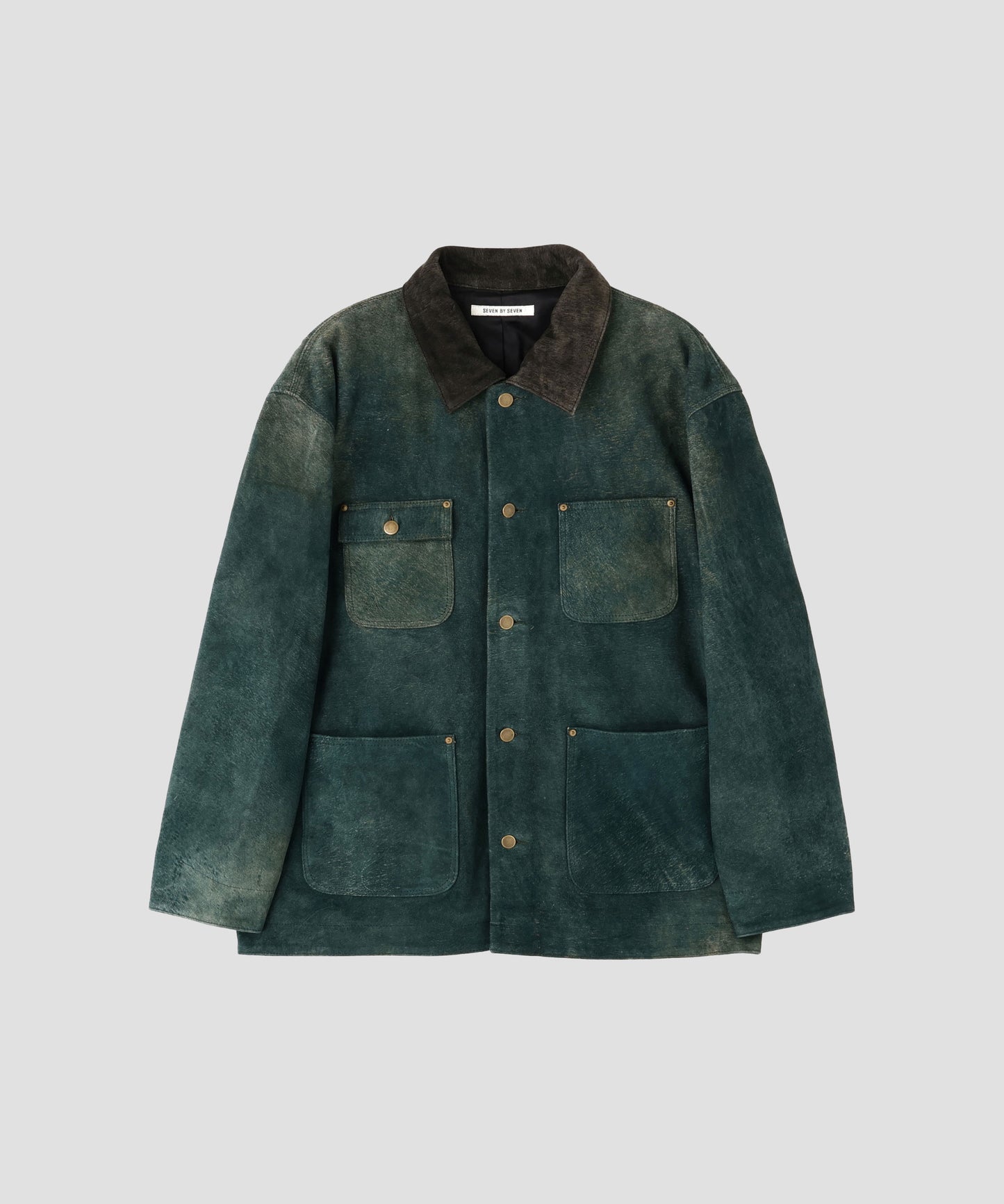LEATHER MICHIGAN CHORE COAT ‐Goat suede Antique finish‐