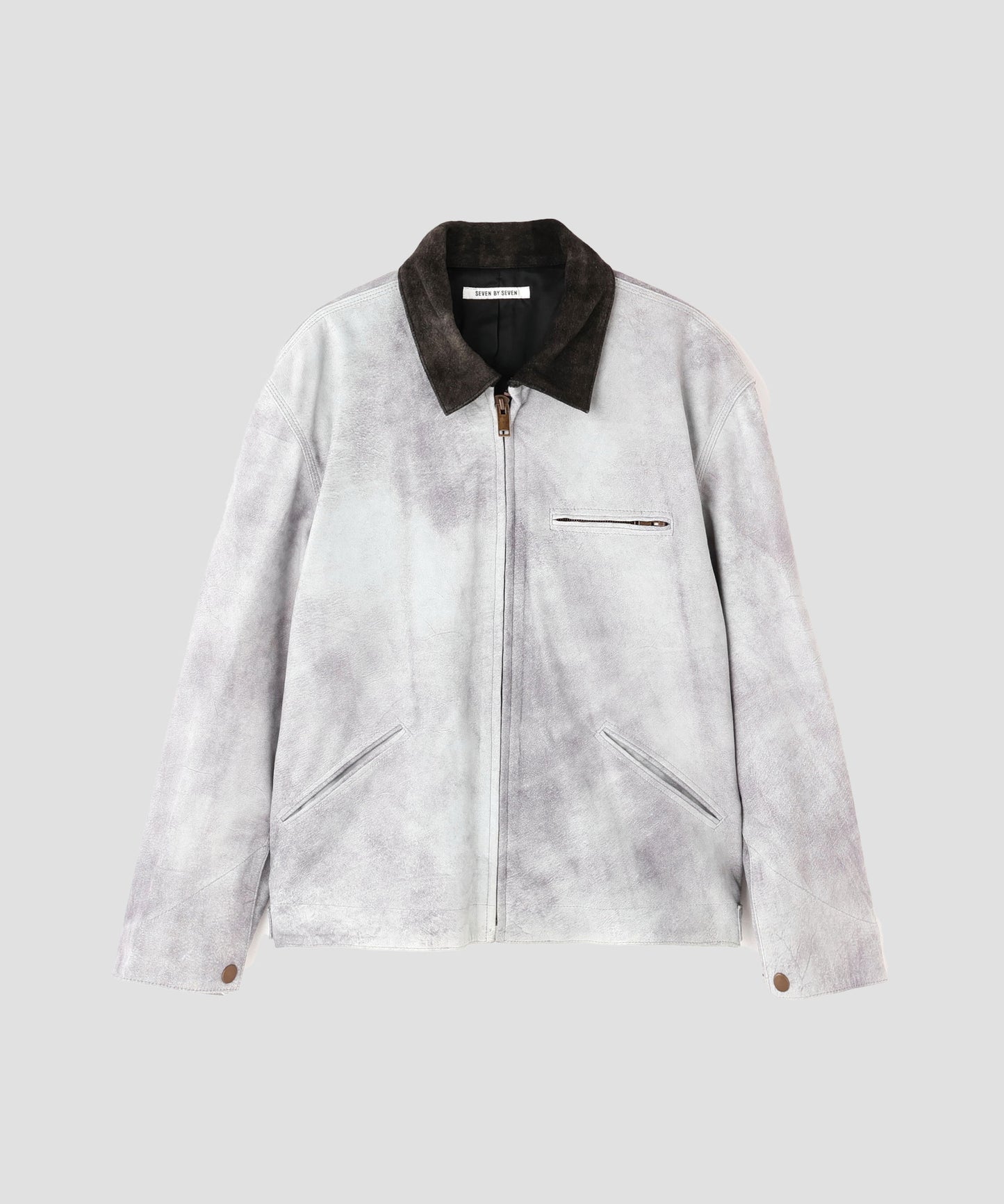 LEATHER DETROIT JACKET ‐Goat suede Antique finish‐