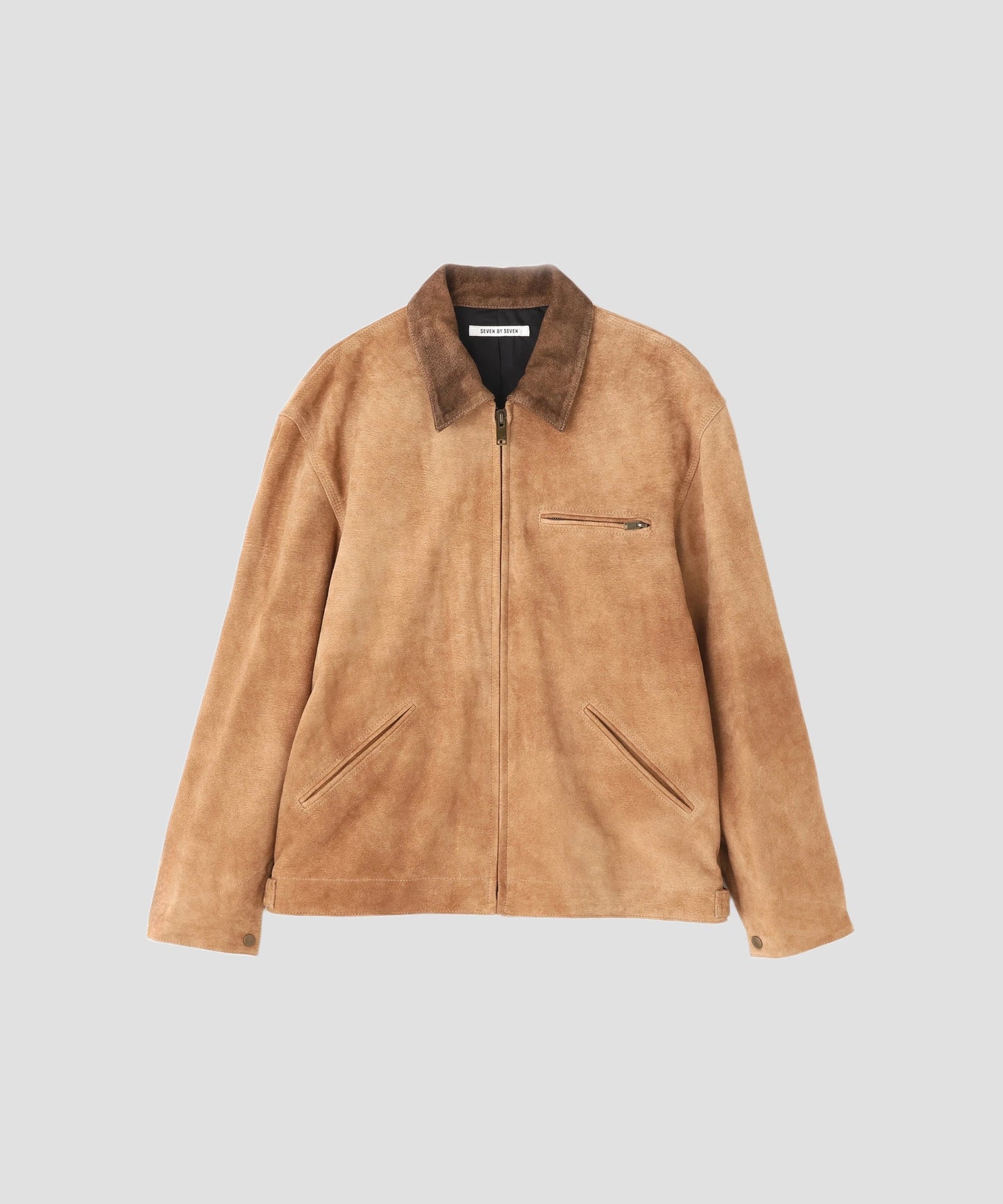 LEATHER DETROIT JACKET ‐Goat suede Antique finish‐