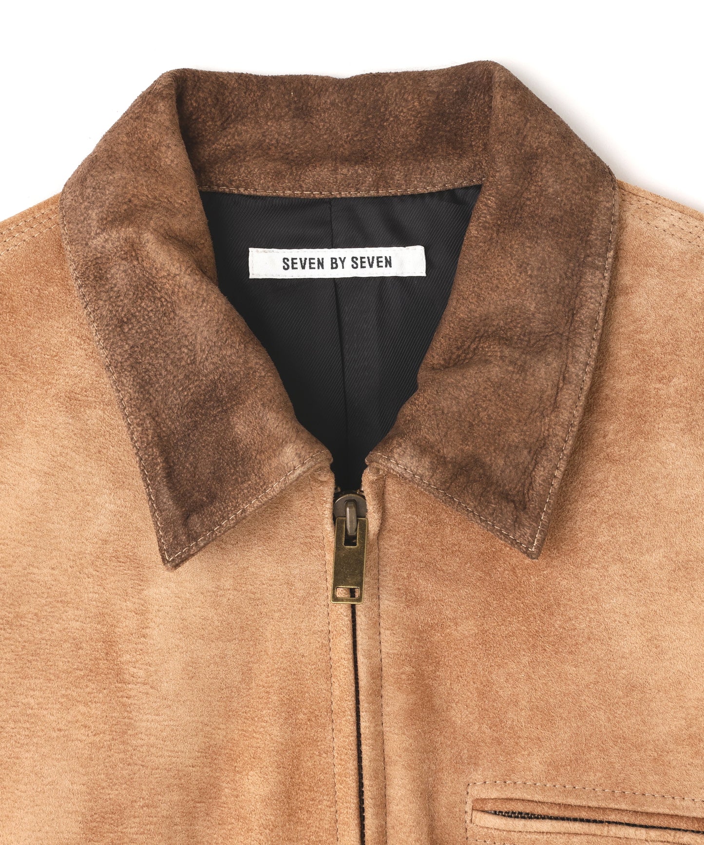 LEATHER DETROIT JACKET ‐Goat suede Antique finish‐