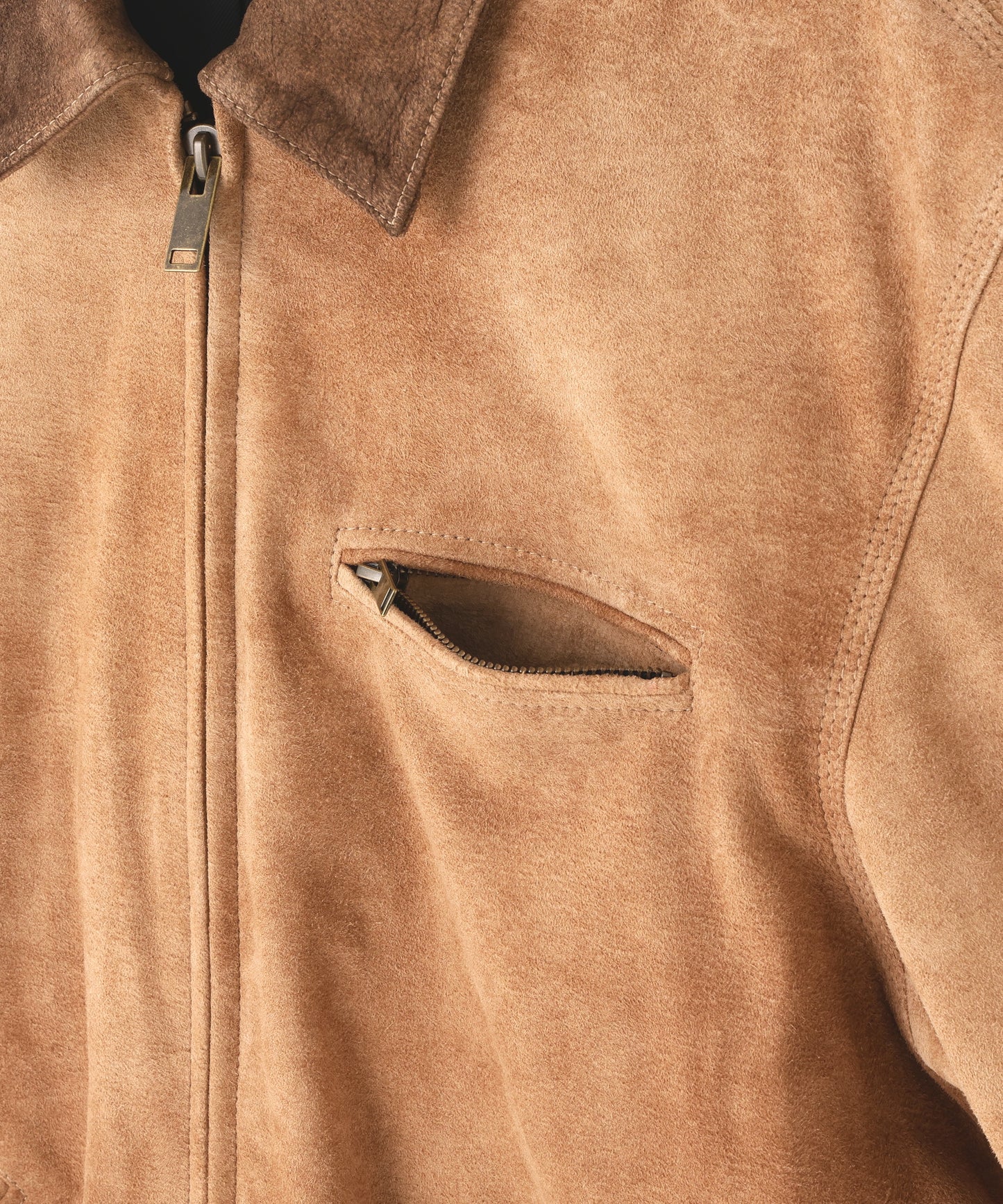 LEATHER DETROIT JACKET ‐Goat suede Antique finish‐