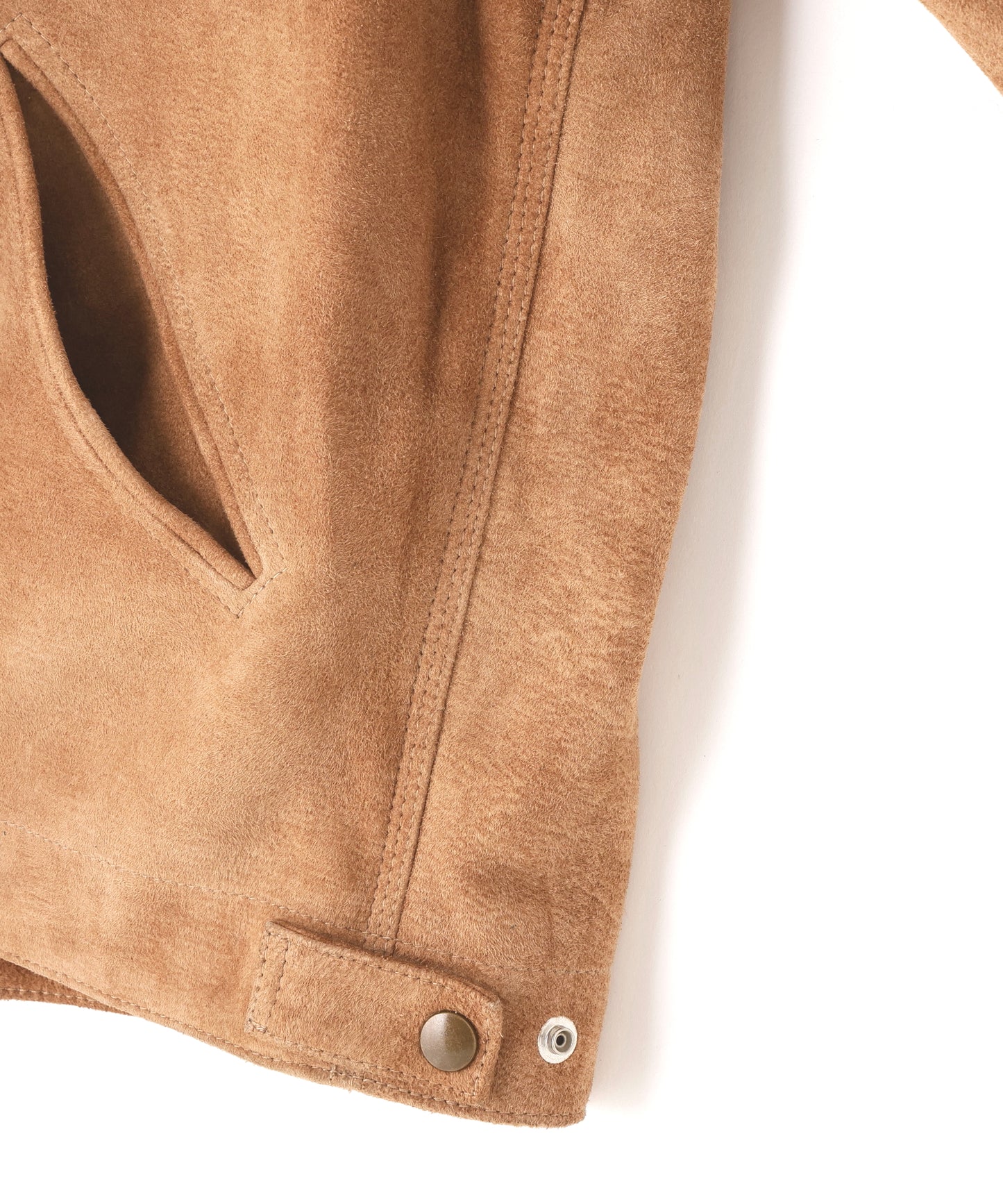 LEATHER DETROIT JACKET ‐Goat suede Antique finish‐