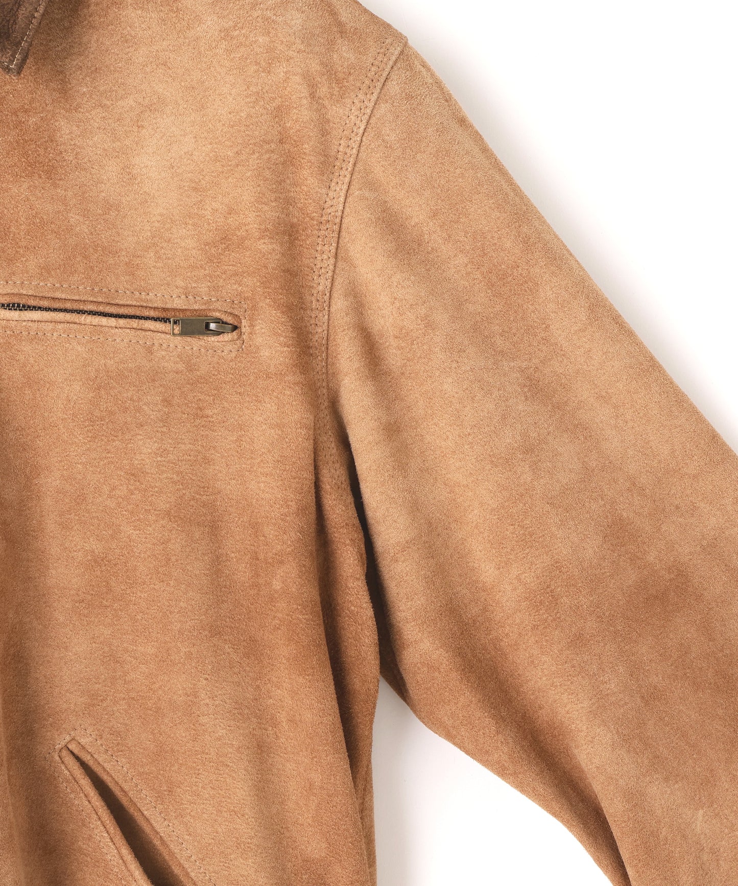LEATHER DETROIT JACKET ‐Goat suede Antique finish‐