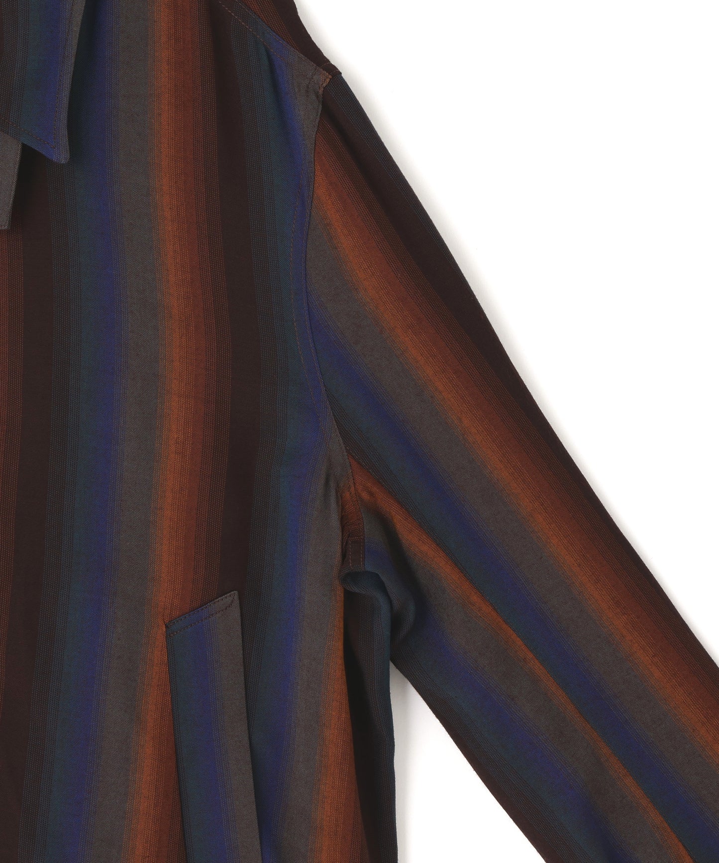 DRIZZLER JACKET ‐Wool Rayon Gradetion stripe‐