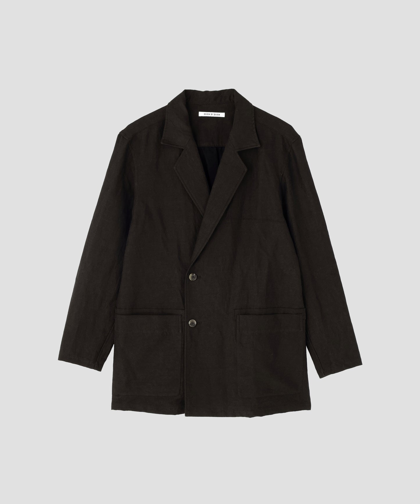 DOUBLE BREASTED SHIRTS JACKET ‐Cotton Linen Ratine‐