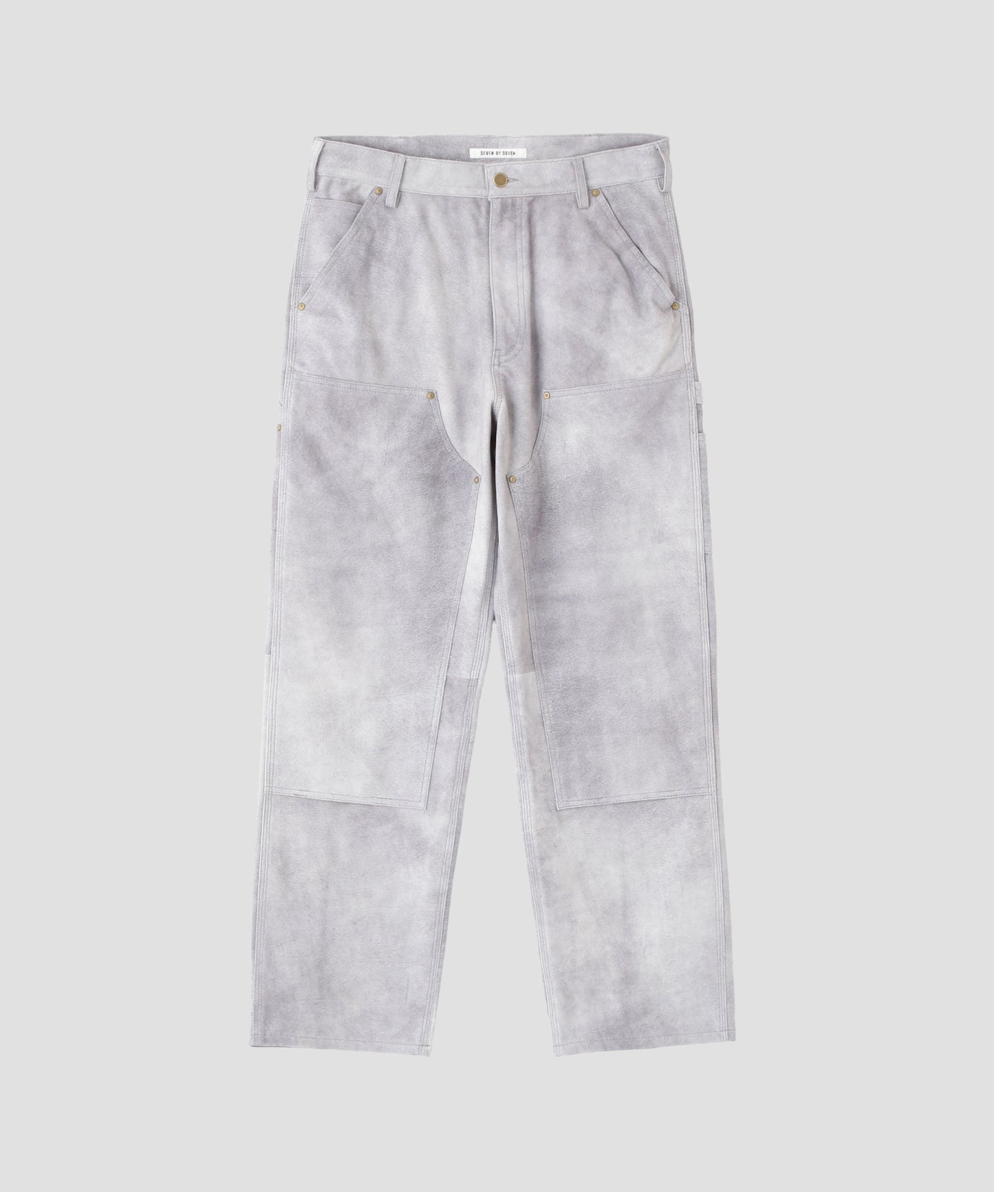LEATHER DOUBLE KNEE PANTS ‐Goat suede Antique finish‐