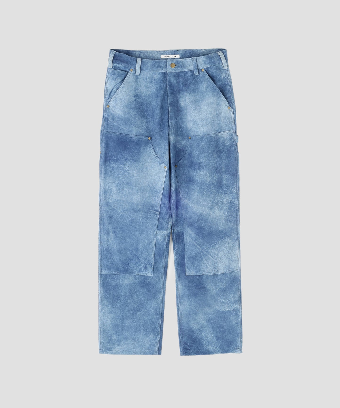 LEATHER DOUBLE KNEE PANTS ‐Goat suede Antique finish‐