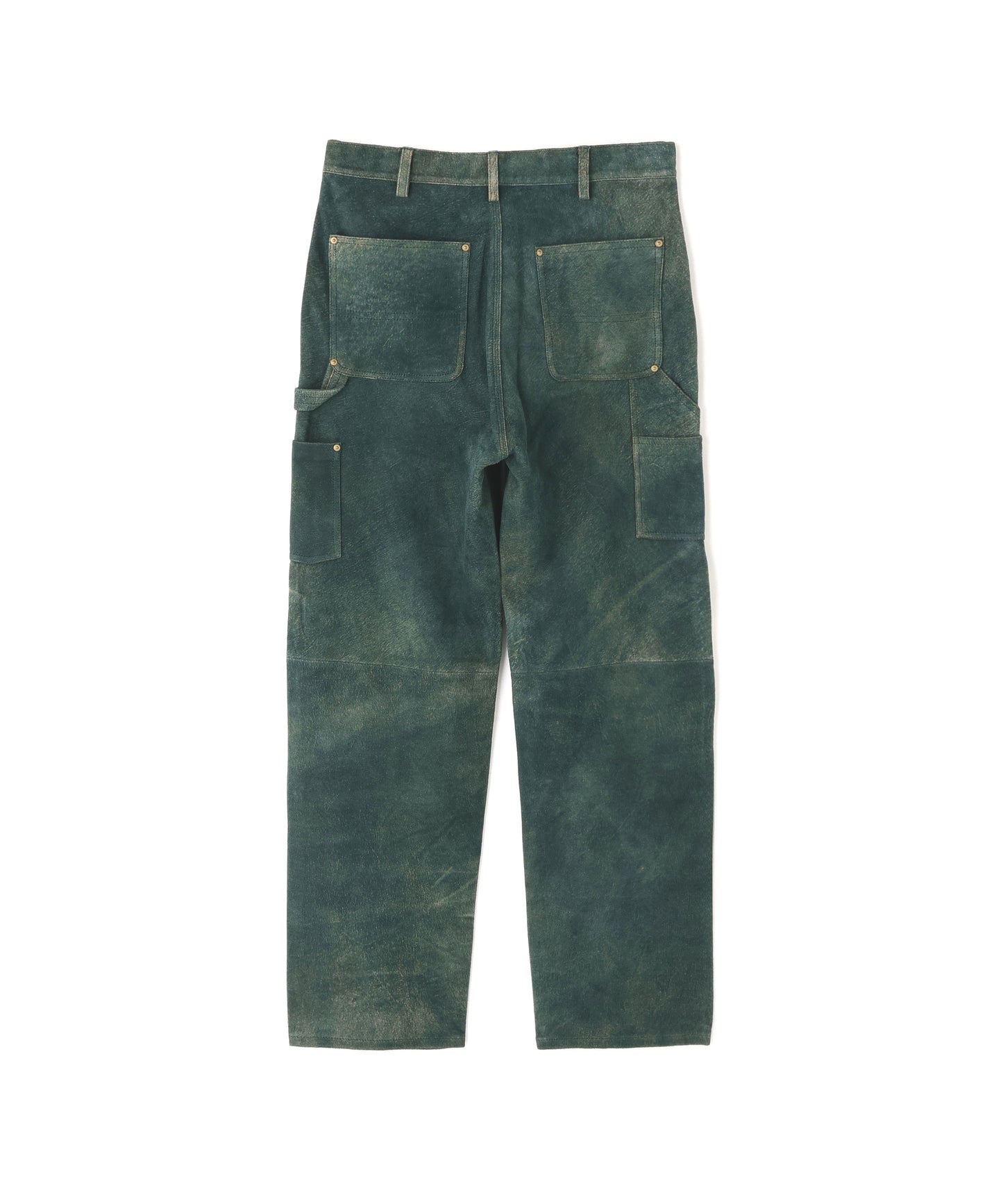 LEATHER DOUBLE KNEE PANTS ‐Goat suede Antique finish‐