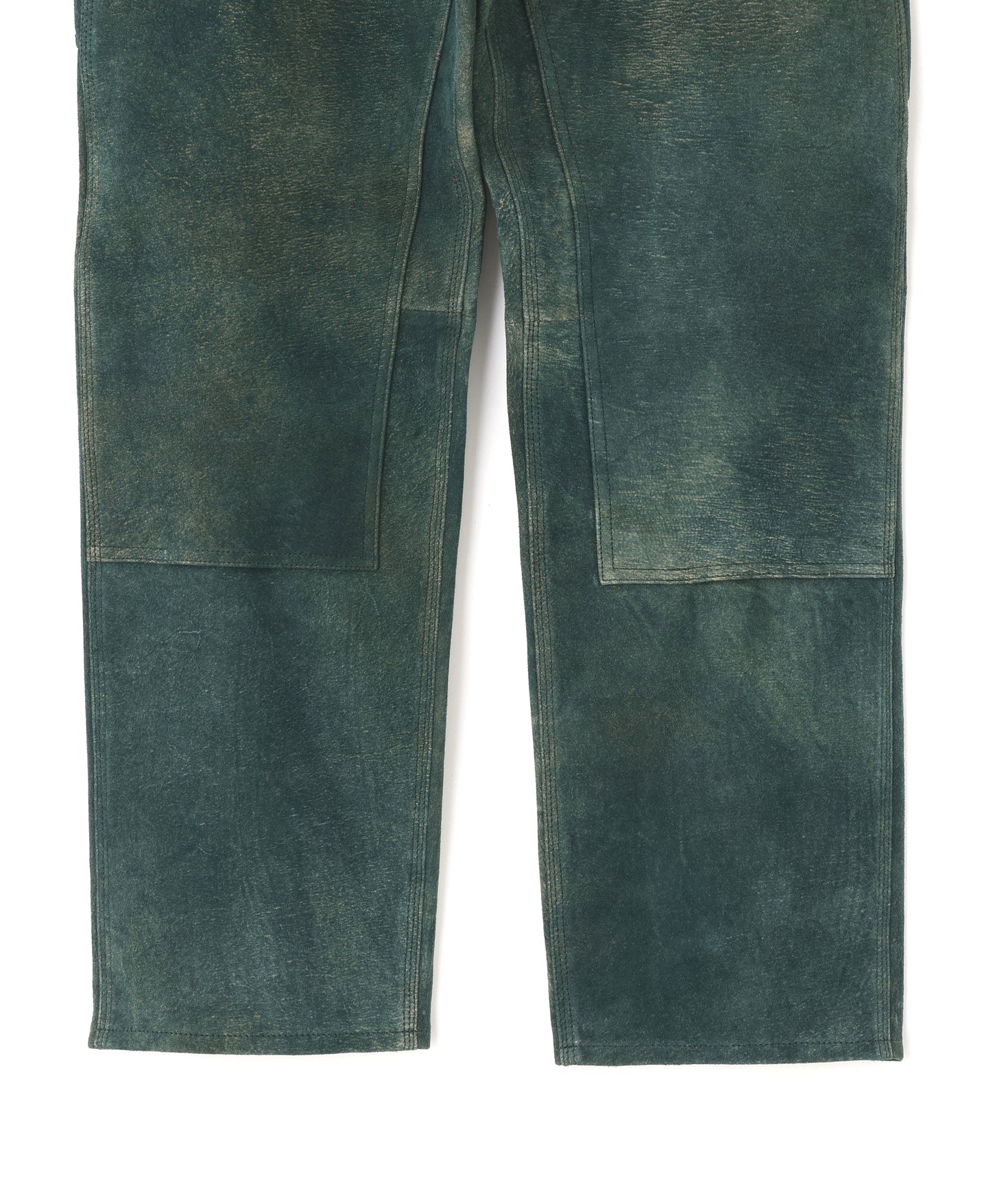 LEATHER DOUBLE KNEE PANTS ‐Goat suede Antique finish‐